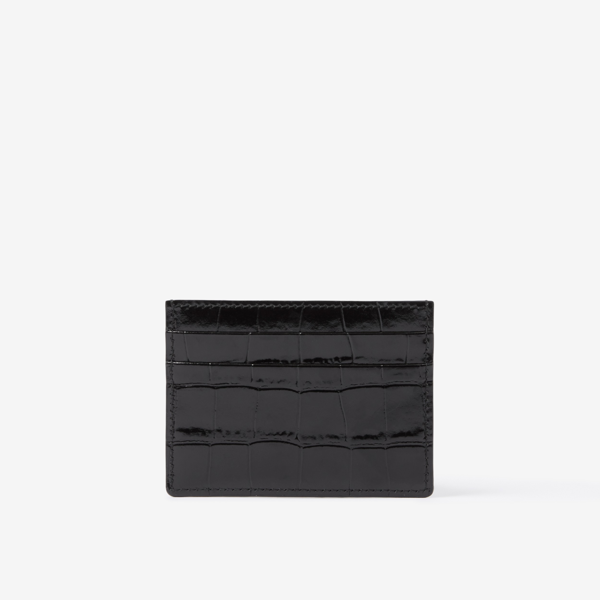 Embossed Leather TB Card Case in Black - Women | Burberry® Official - 3