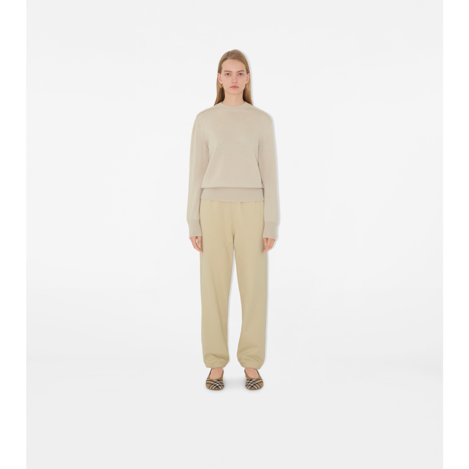 Pantaloni da jogging in cotone con applicazione Check
