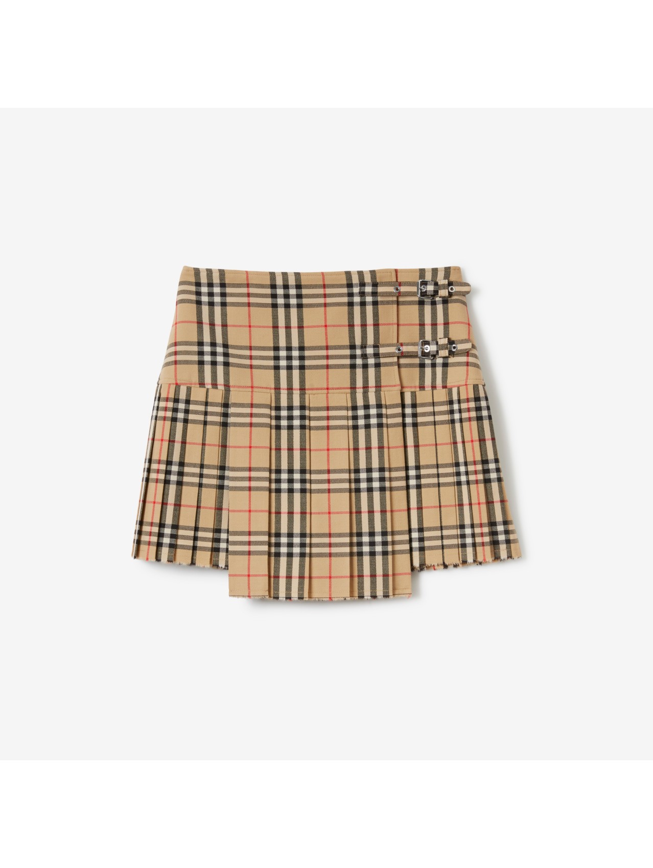 burberry print pleated skirt