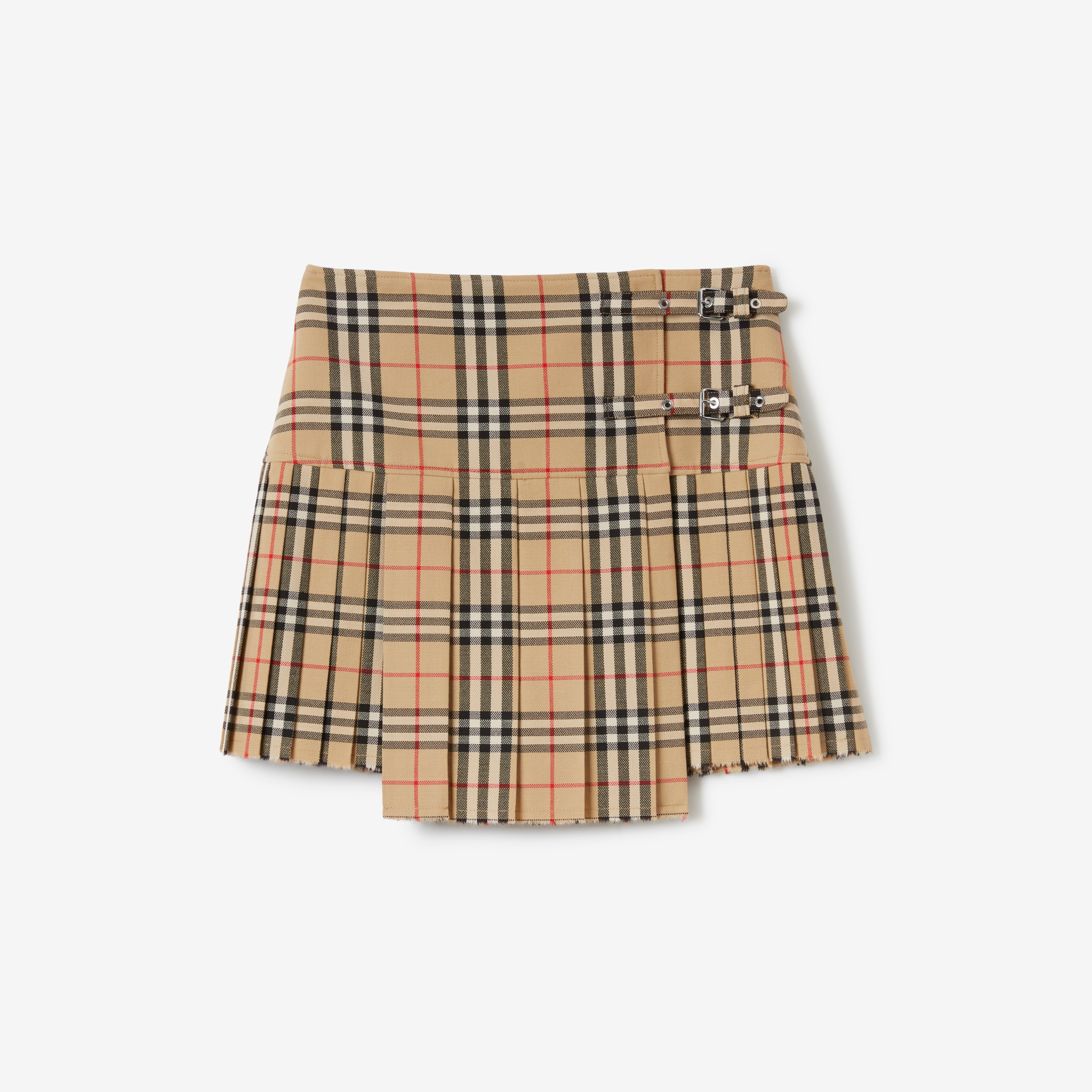 Falda escocesa en lana a cuadros Vintage Checks (Beige) - Mujer | Burberry®  oficial