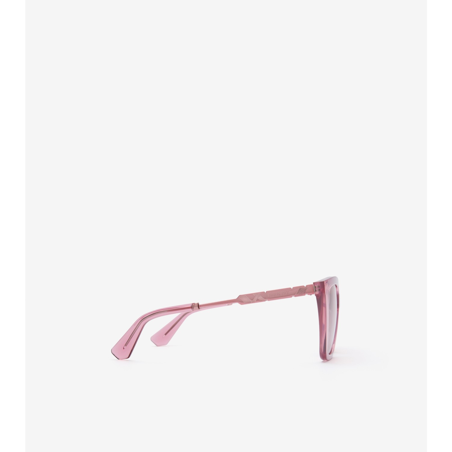 Eckige Sonnenbrille mit Check-Gravur