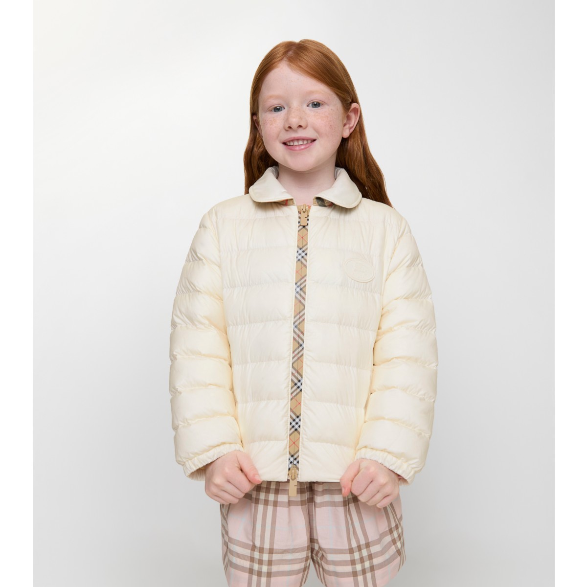  Check er-tape Nylon Puffer Jacket