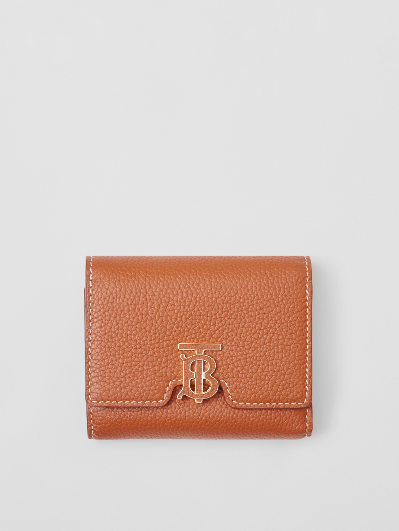 Складной бумажник из зернистой кожи с монограммой in Теплый Красно-коричневый