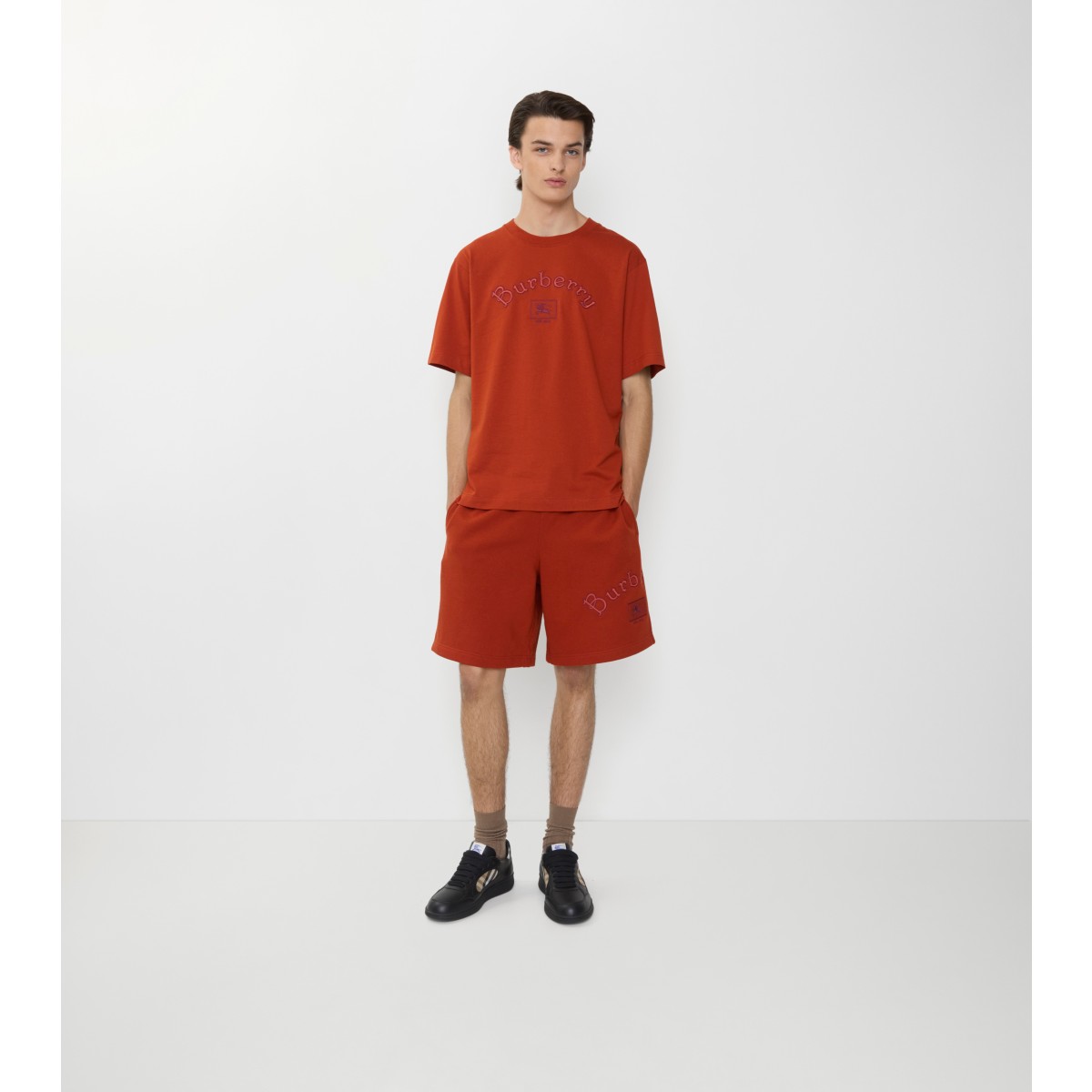  Embroidered Gothic Logo Shorts