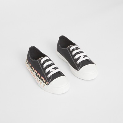 logo print cotton gabardine sneakers