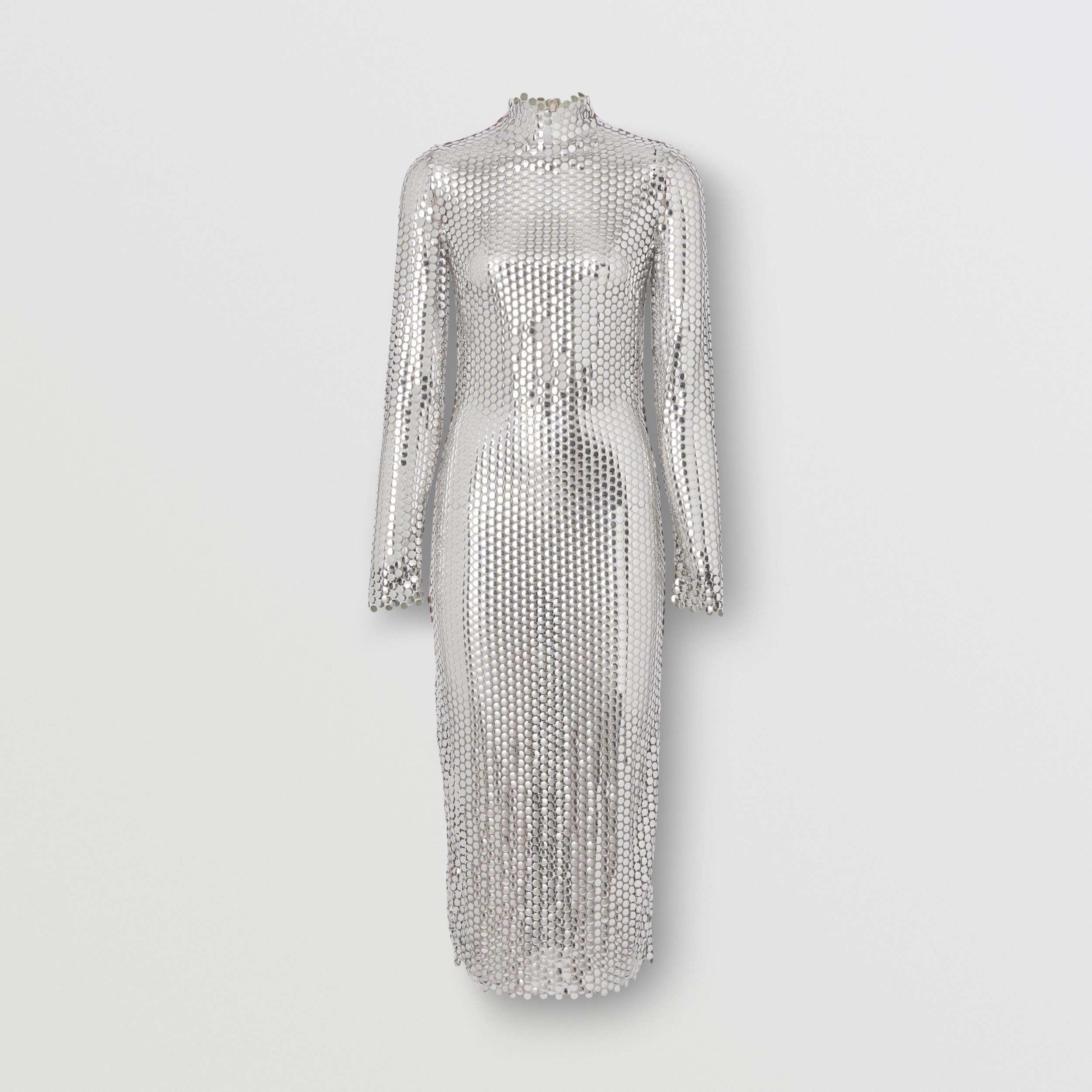 Metallic Paillette-embellished Mesh Dress in Silver - Women | Burberry®  Official