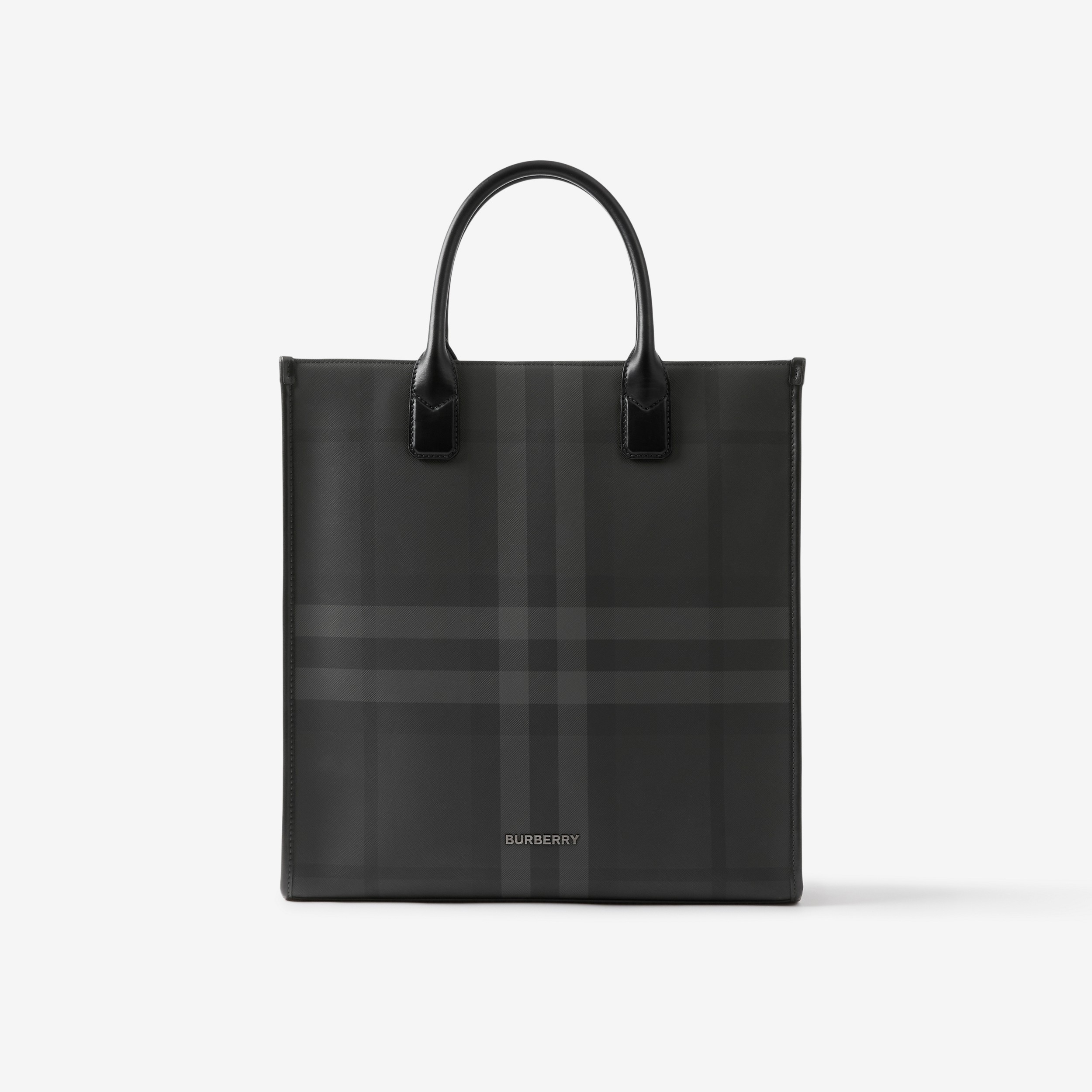 Charcoal Check Slim Vertical Denny Tote - Men | Burberry® Official - 1