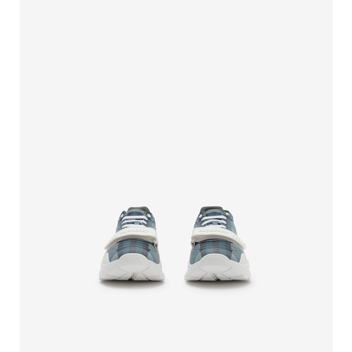  Check and Leather Sneakers