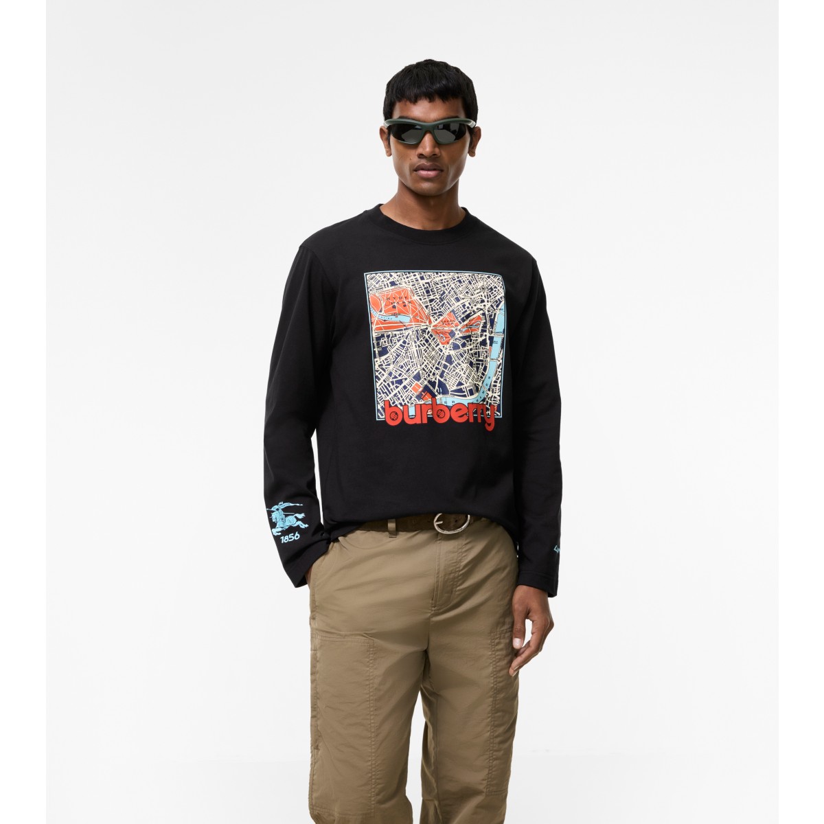  Printed Long-sleeve London Map T-shirt
