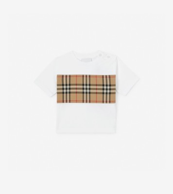 ヴィンテージチェックパネル コットンTシャツ (ホワイト) | Burberry®公式サイト