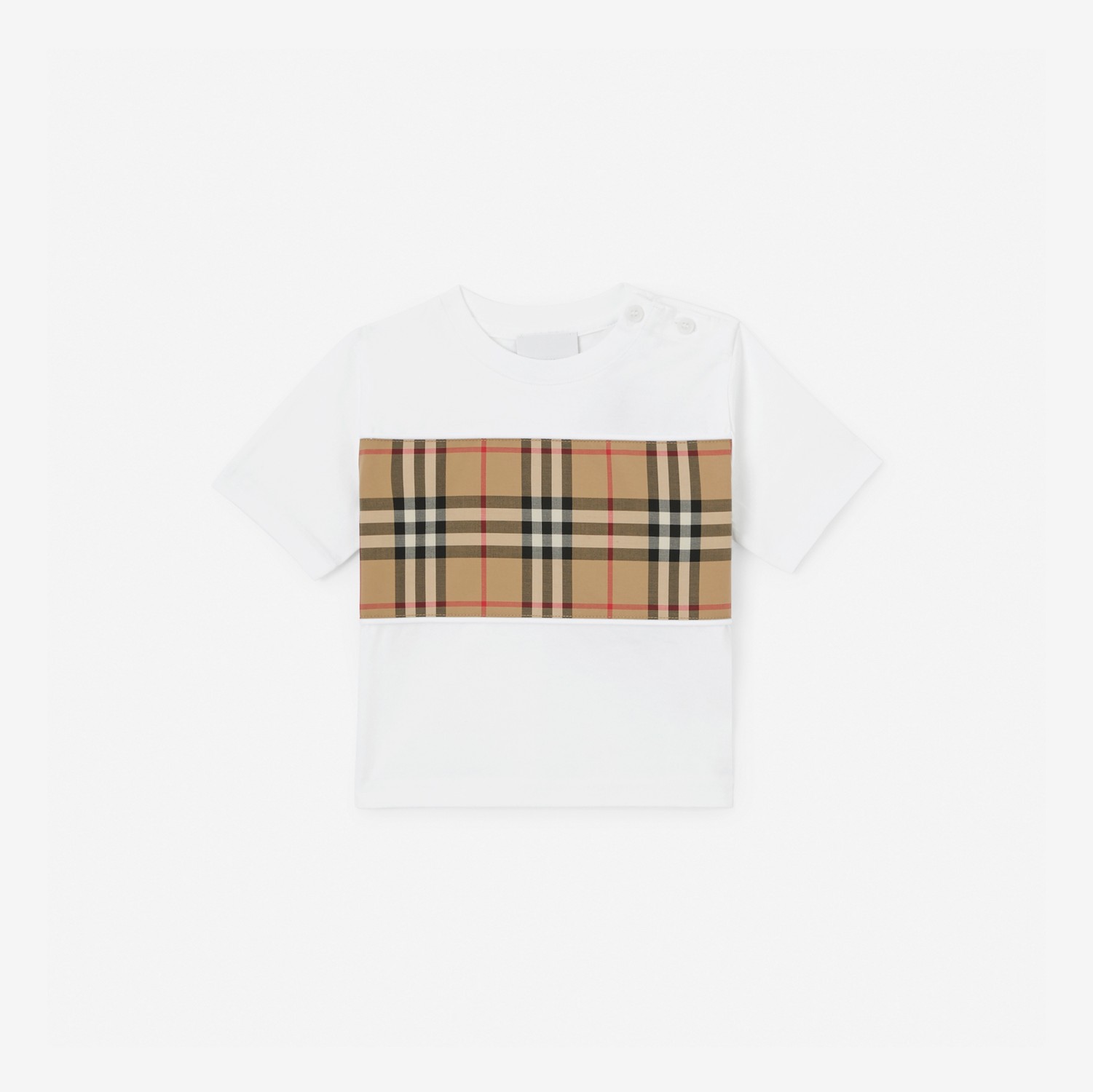 Camiseta en algodón con panel a cuadros Vintage Check (Blanco) - Niños | Burberry® oficial