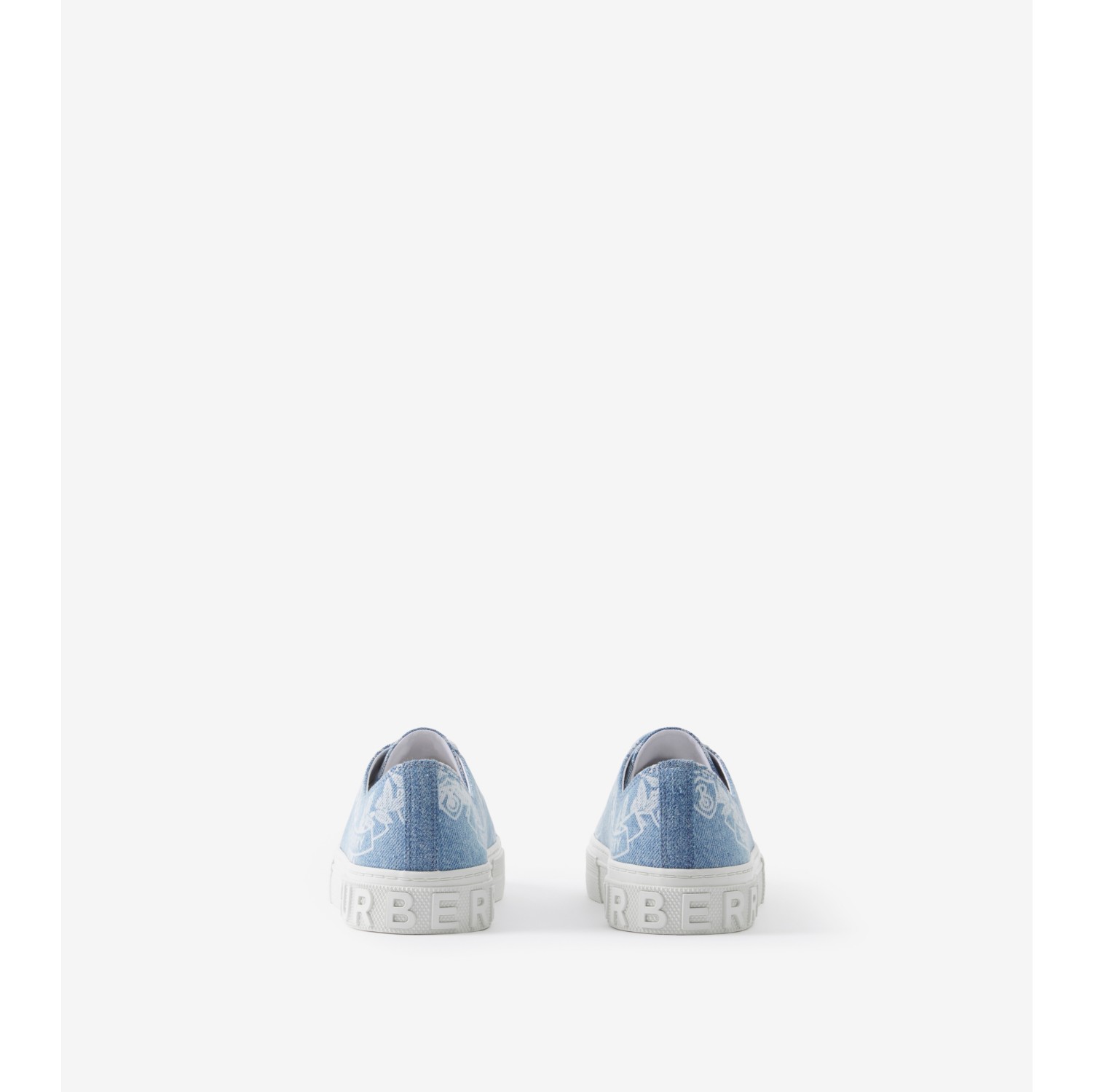 Oak Leaf Crest Cotton Sneakers in Pale Blue - Children | Burberry® Official