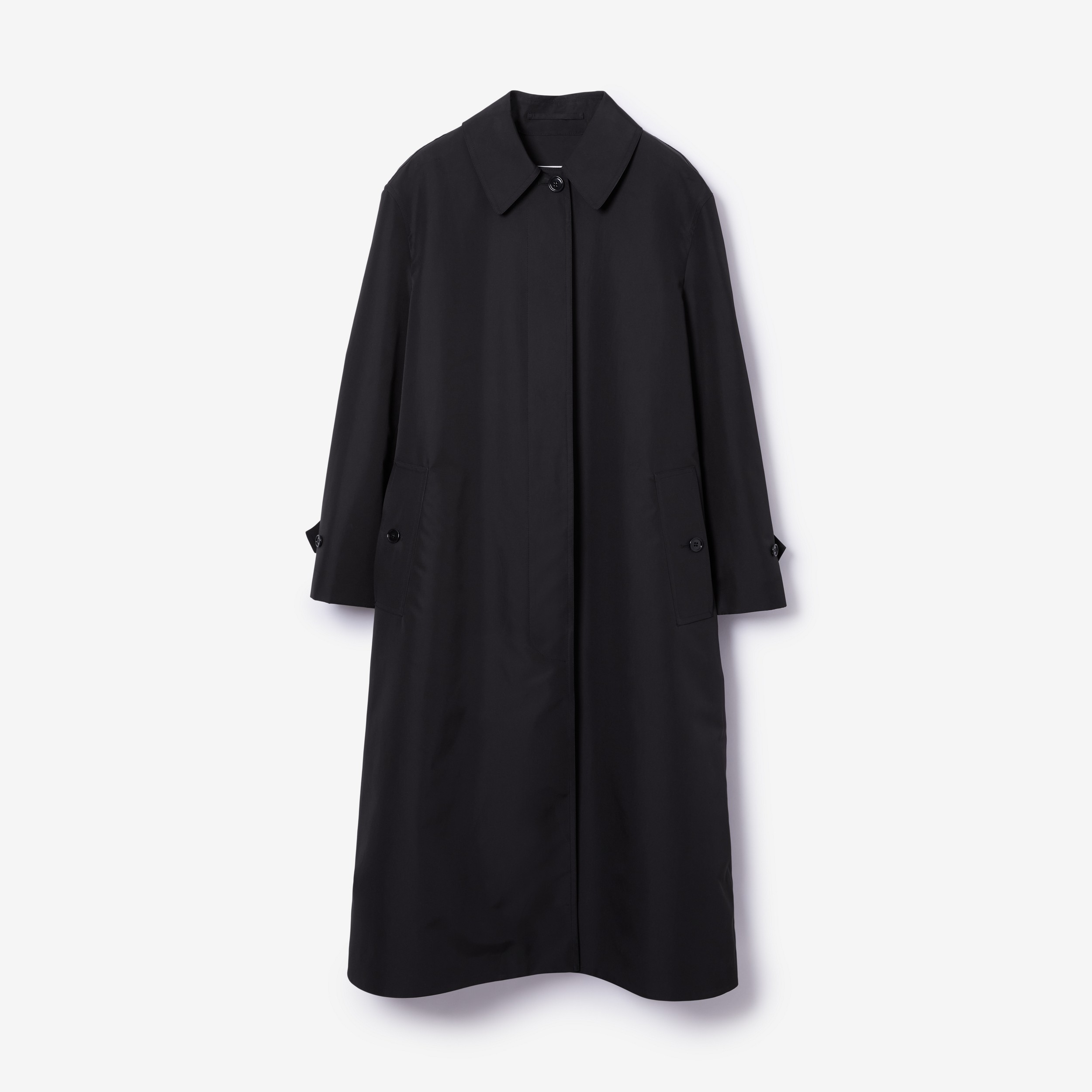 Car coat com recorte franzido (Preto) - Mulheres | Burberry® oficial - 1
