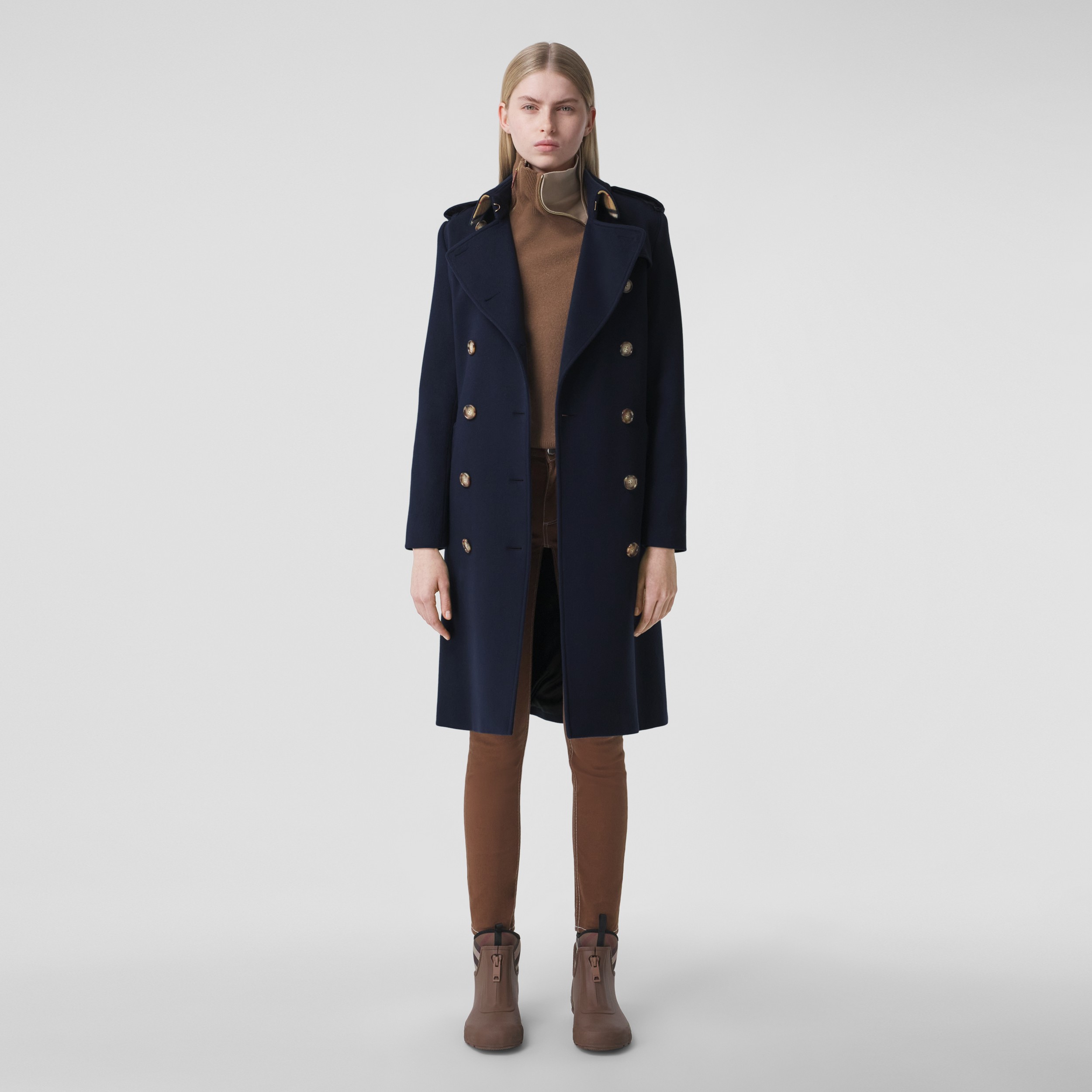 Cashmere Trench Coat in Navy - Women | Burberry® Official - 1