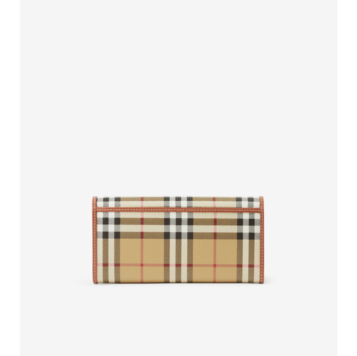 BURBERRY: Continental wallet in check canvas and leather - Beige