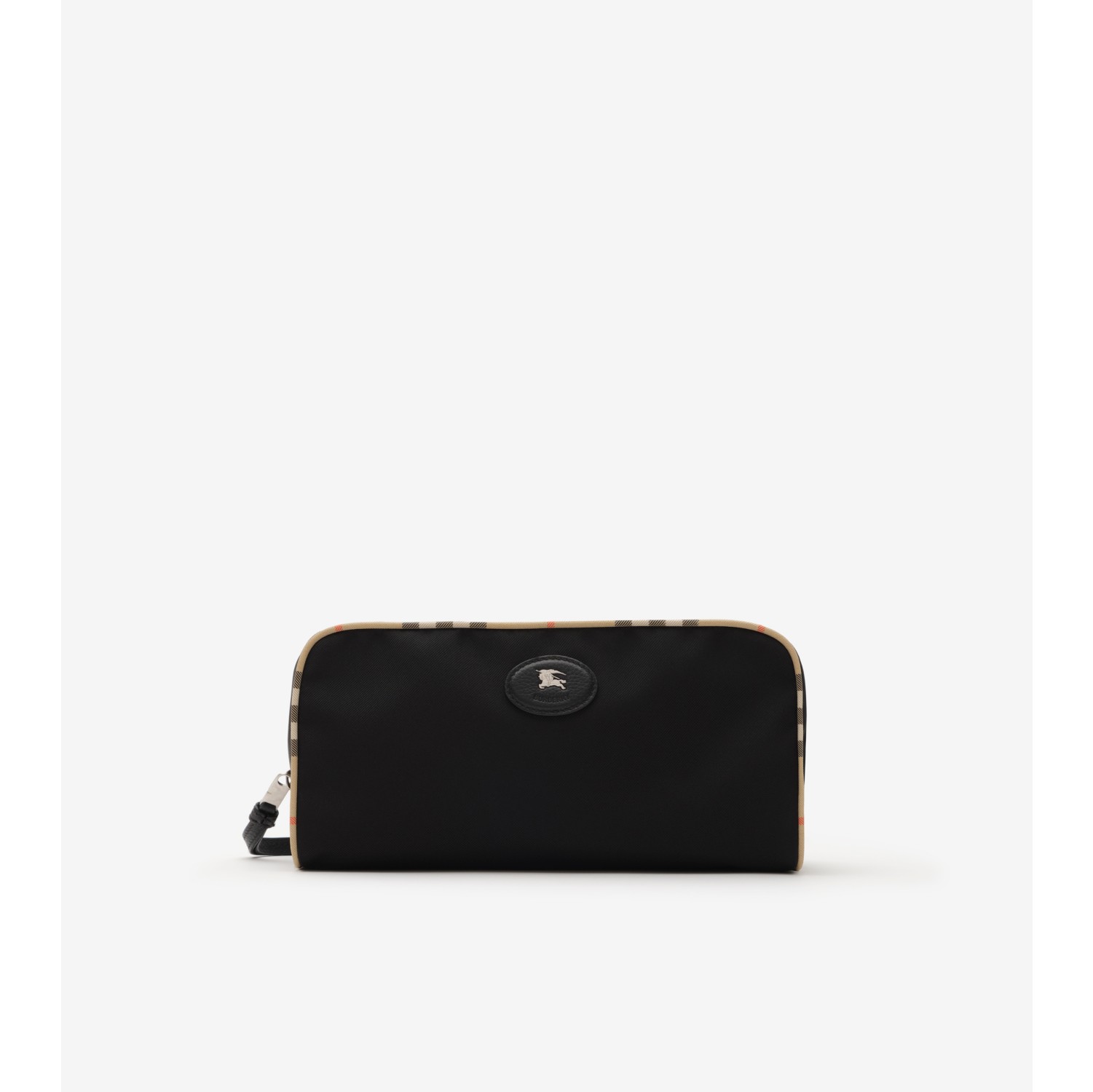 Large Check Trim Travel Pouch