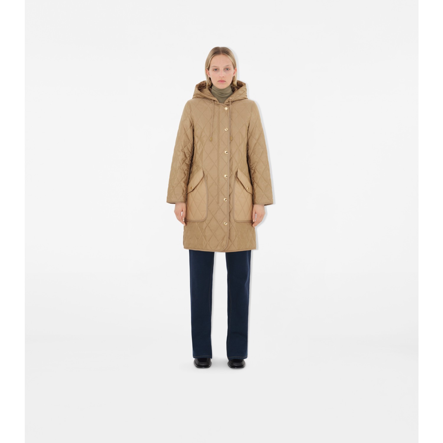 Quilted Thermoregulated Coat in Archive beige - Women, Nylon  