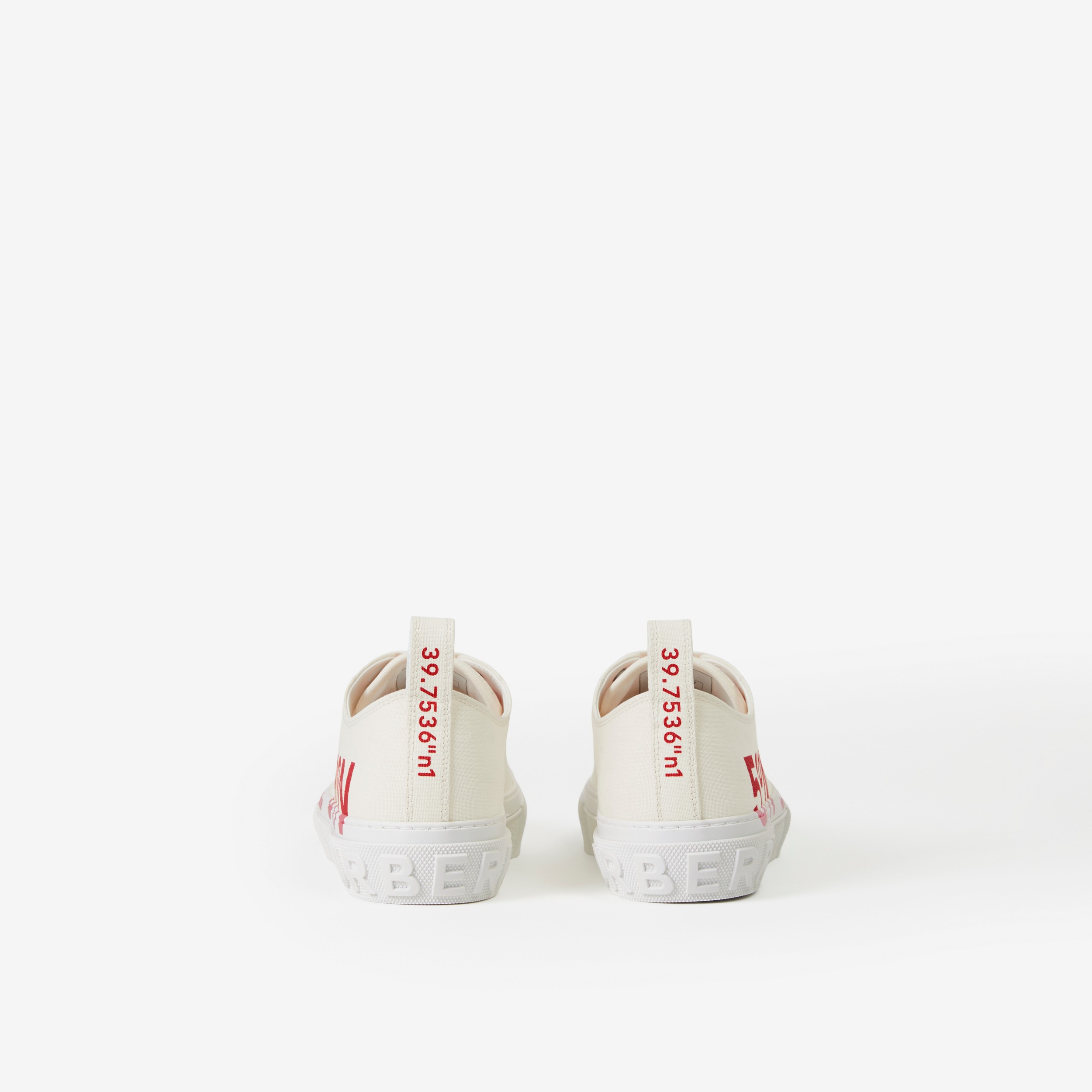 Sneaker in cotone con stampa coordinate (Bianco Neutro) - Uomo | Sito ufficiale Burberry® - 3