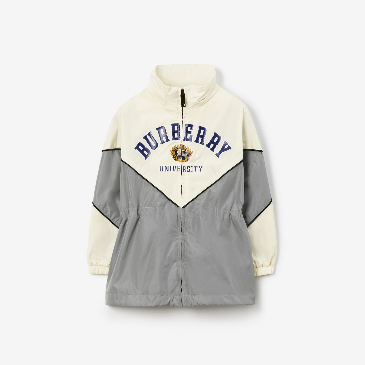 College Graphic Nylon Jacket in Cool Charcoal Grey | Burberry® Official