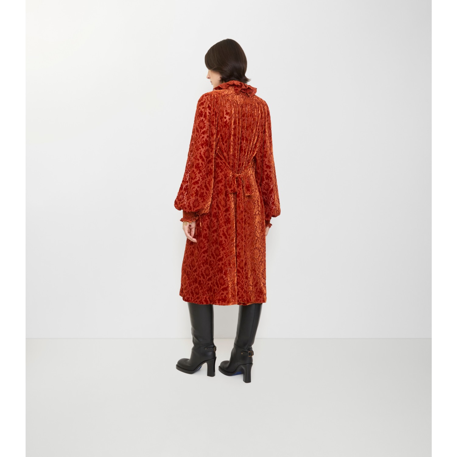 Baroque Silk Blend Velvet Dress