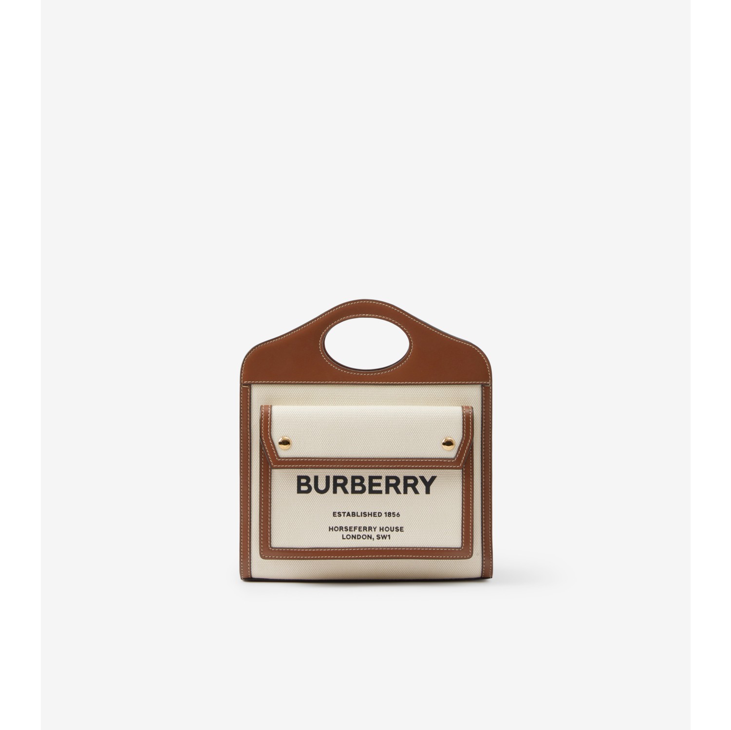 ミニ ポケットバッグ (ナチュラル／モルトブラウン) - ウィメンズ | Burberry®公式サイト