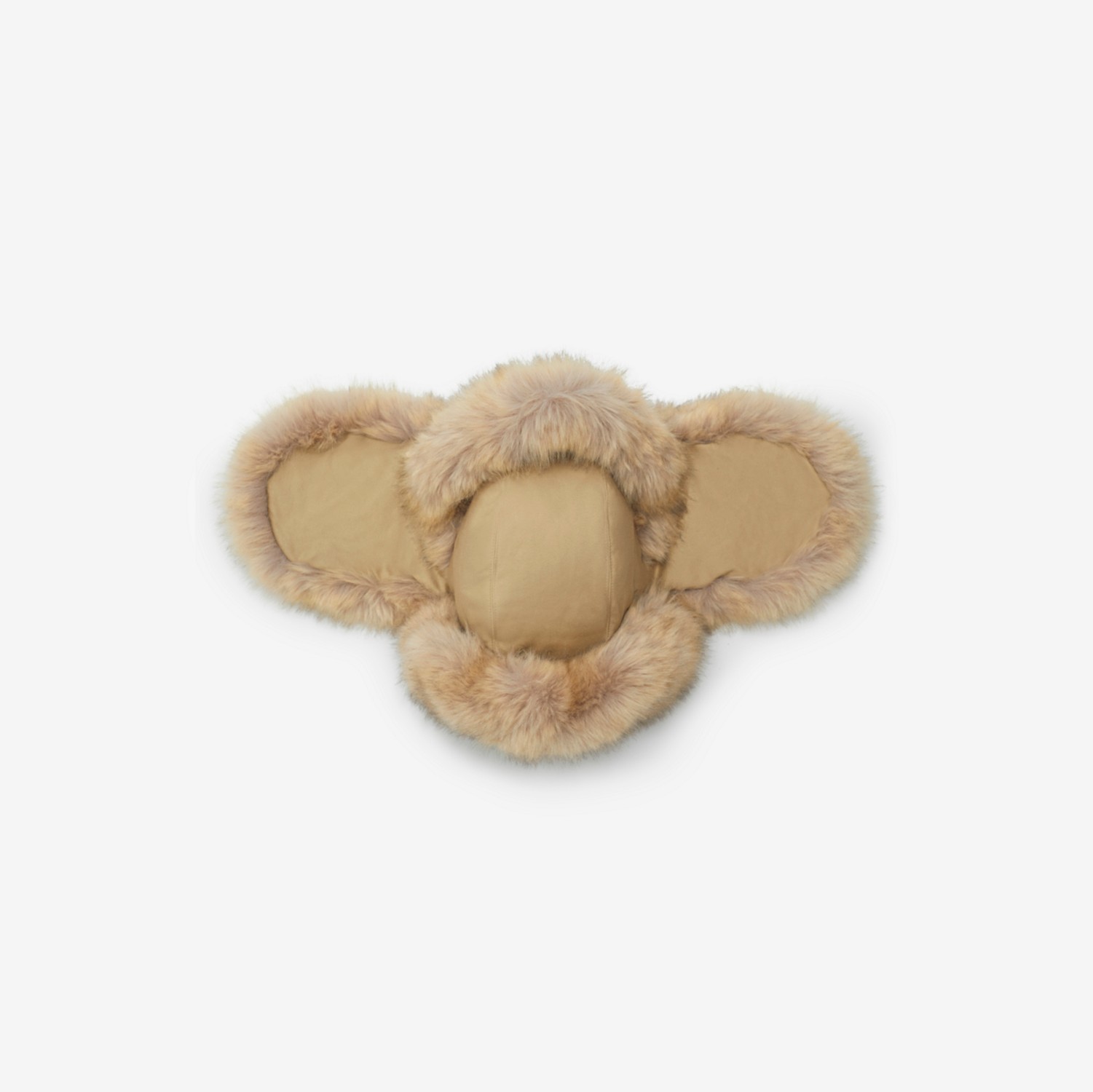 Ohrenklappenmütze aus Baumwolle und Kunstpelz (Honey) | Burberry®