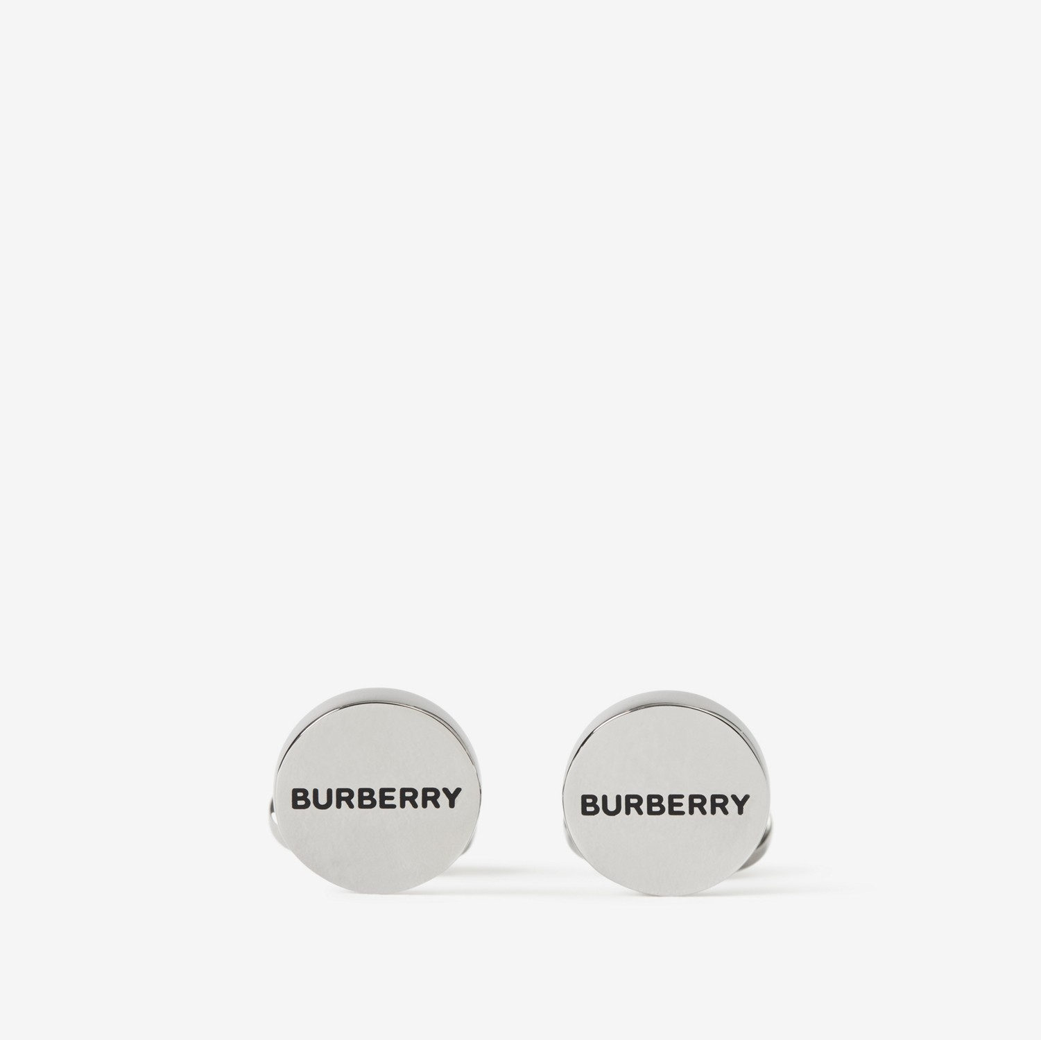 Logo Detail Palladium-plated Cufflinks in Silver - Men | Burberry® Official