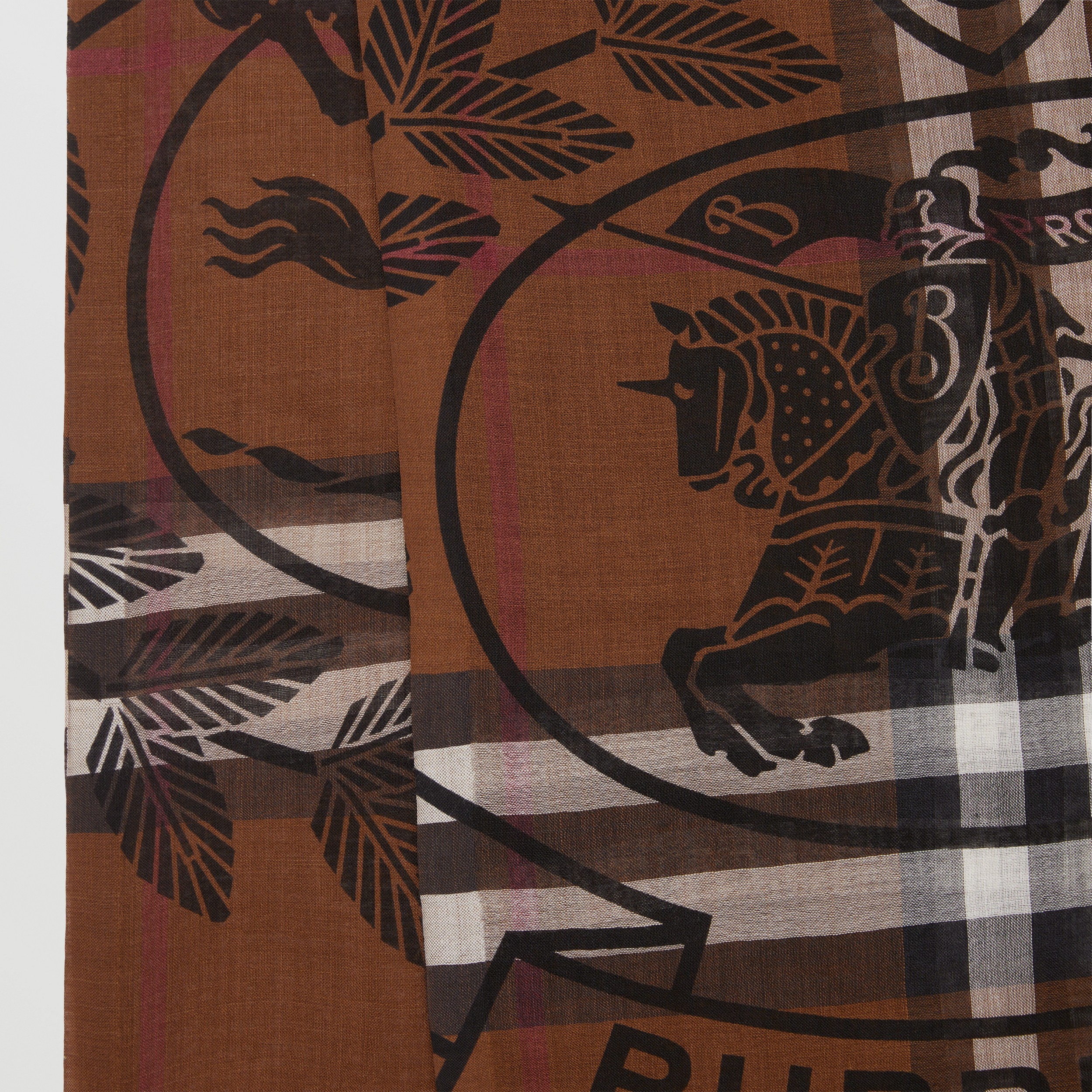 Montage Print Wool Silk Scarf in Dark Birch Brown | Burberry® Official - 2