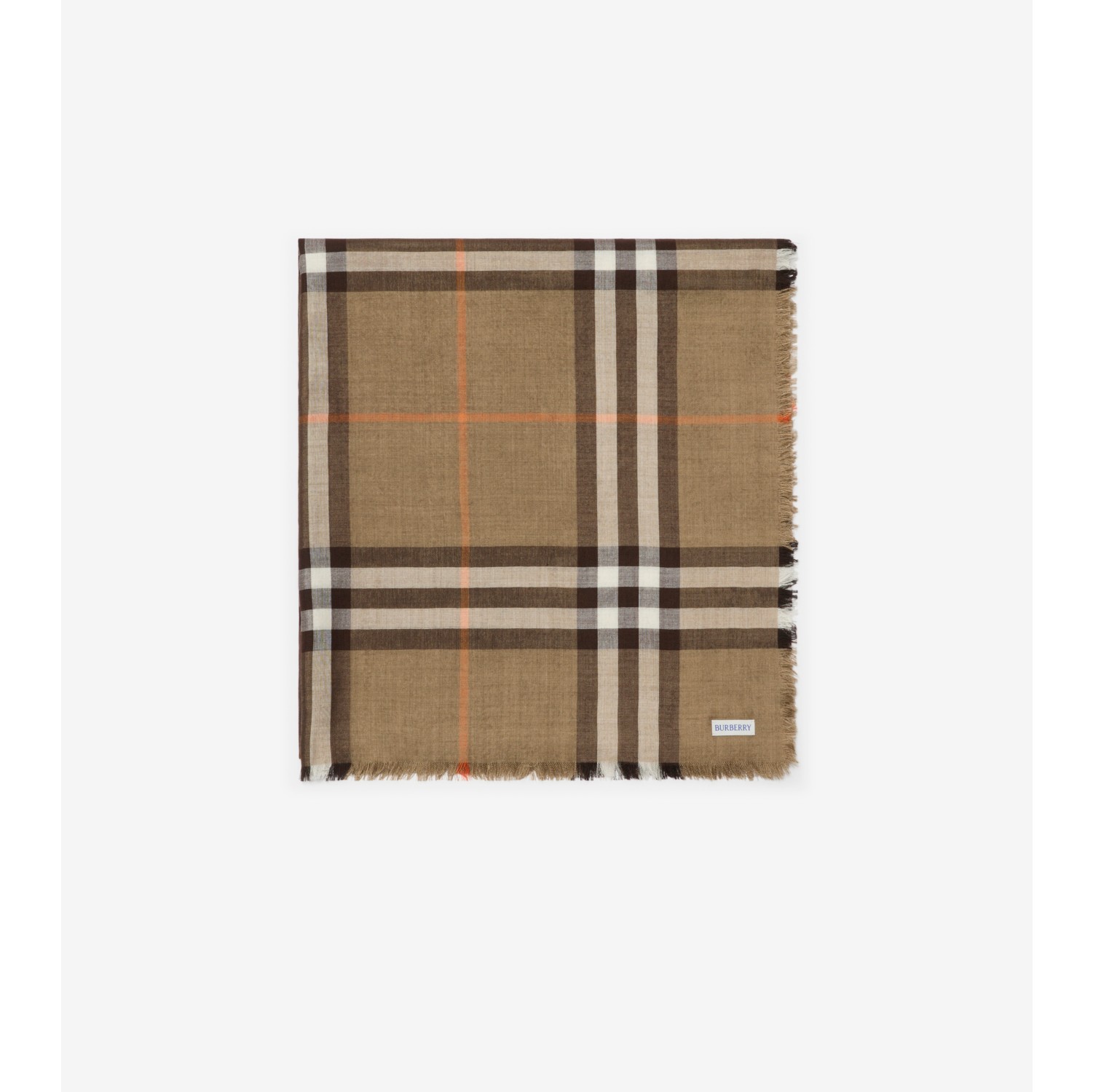 Reversible Check Wool Silk Scarf