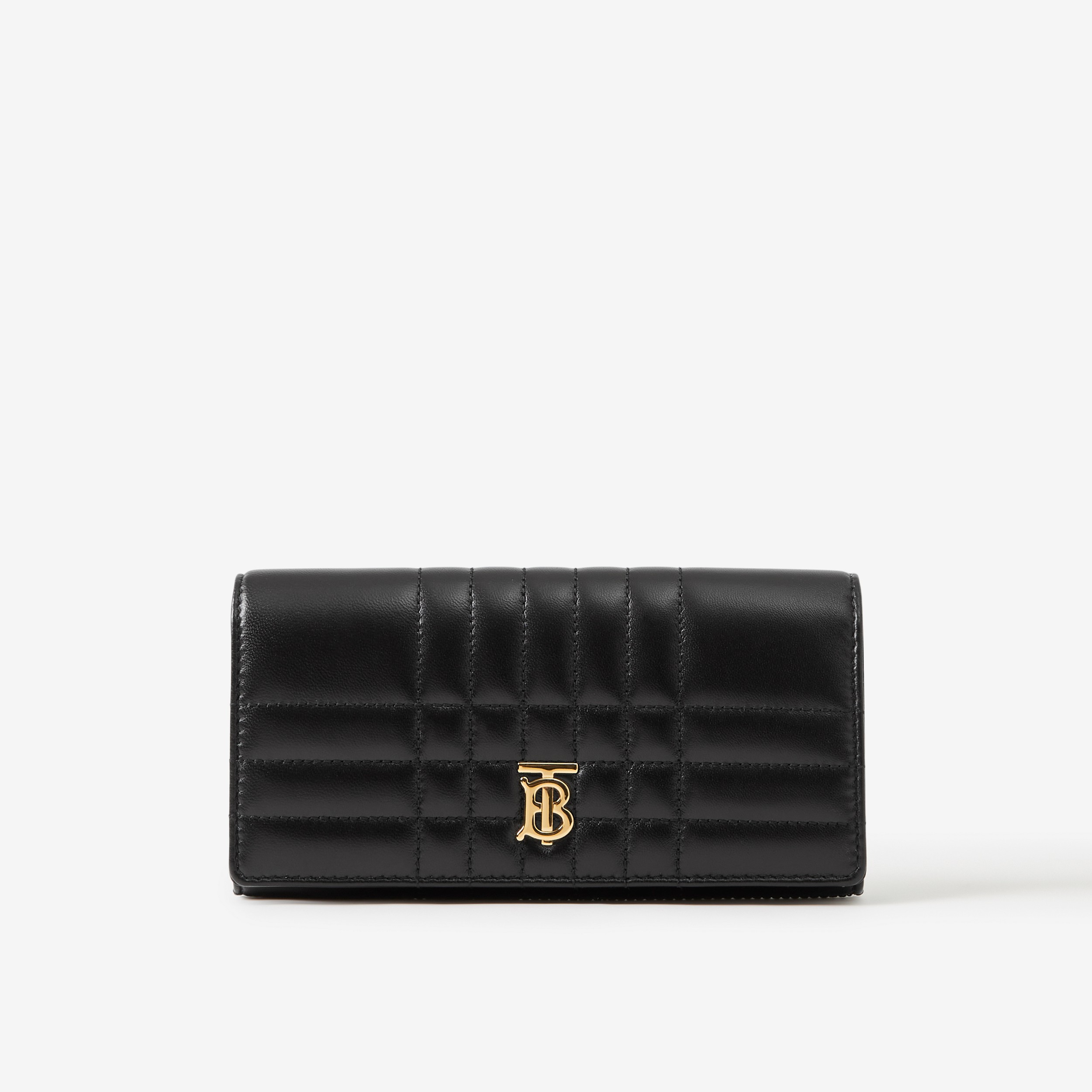 Brieftasche „Lola“ im Kontinentalformat aus gestepptem Leder (Schwarz/helles Goldfarben) - Damen | Burberry® - 1