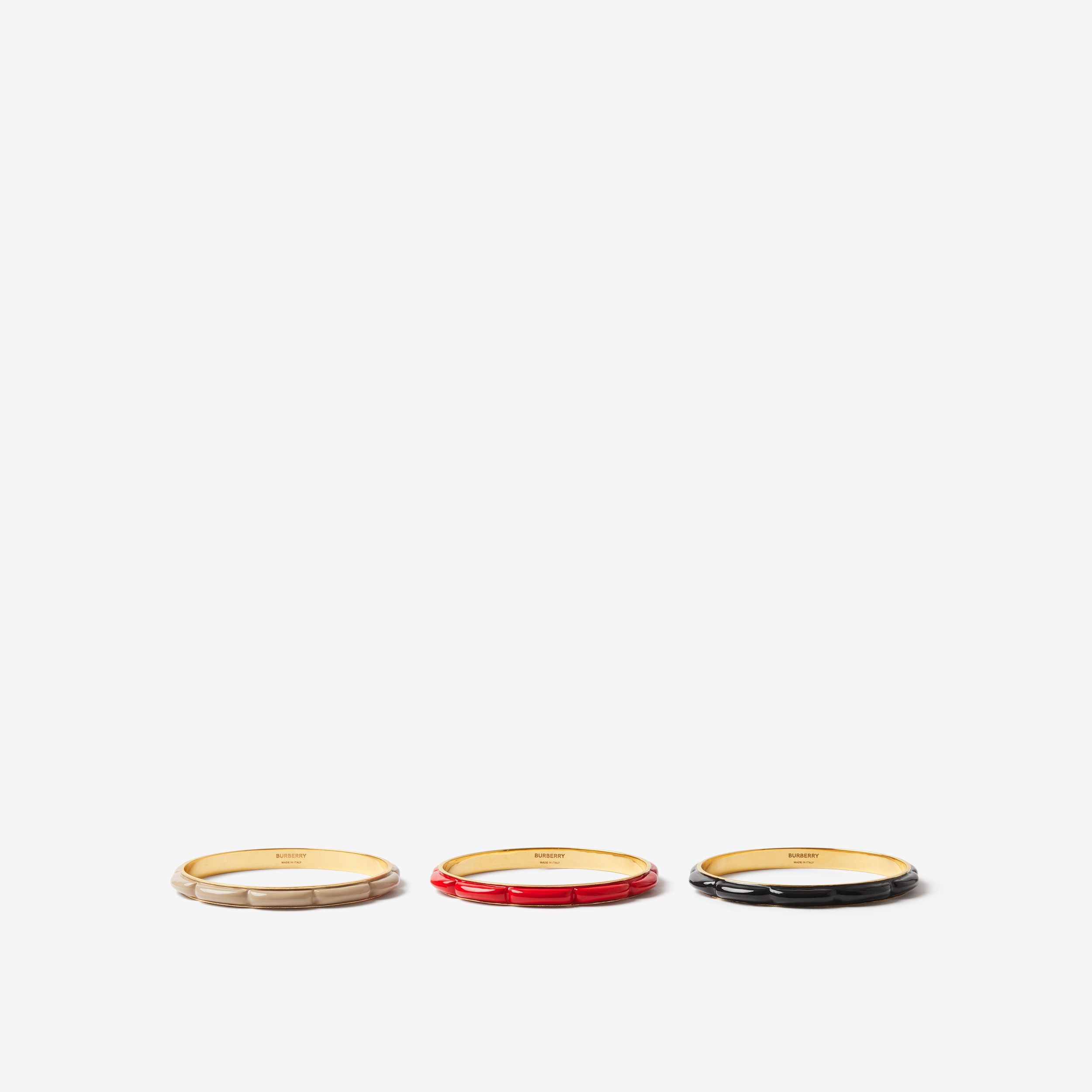 Enamel and Gold-plated Lola Bangles in Light Gold/multicolour - Women | Burberry® Official - 1