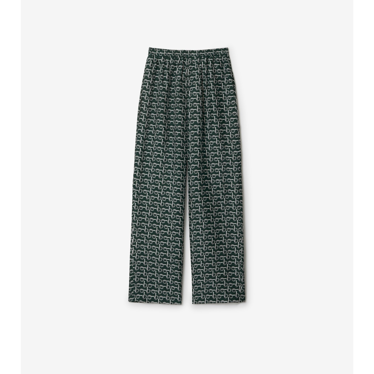 B Silk Trousers in Silver/green - Women | Burberry® Official