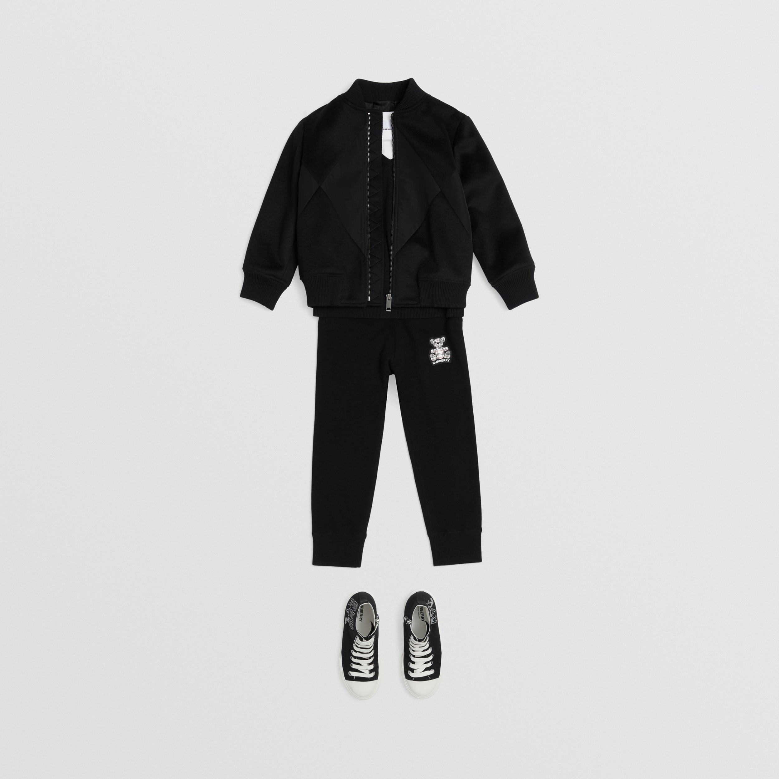 Thomas Bear Appliqué Cashmere Jogging Pants in Black | Burberry® Official - 4