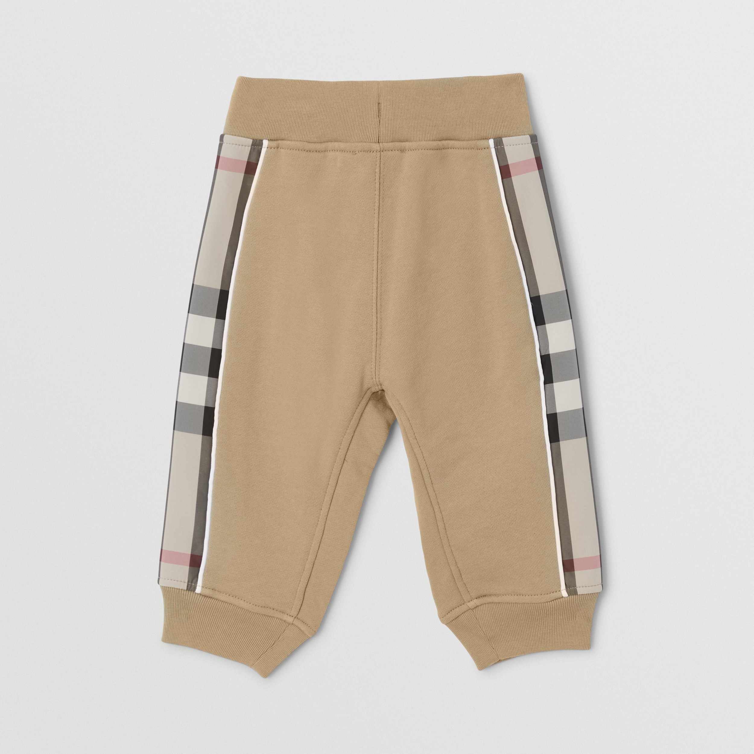 Check Panel Cotton Jogging Pants in Archive Beige - Children | Burberry® Official - 4