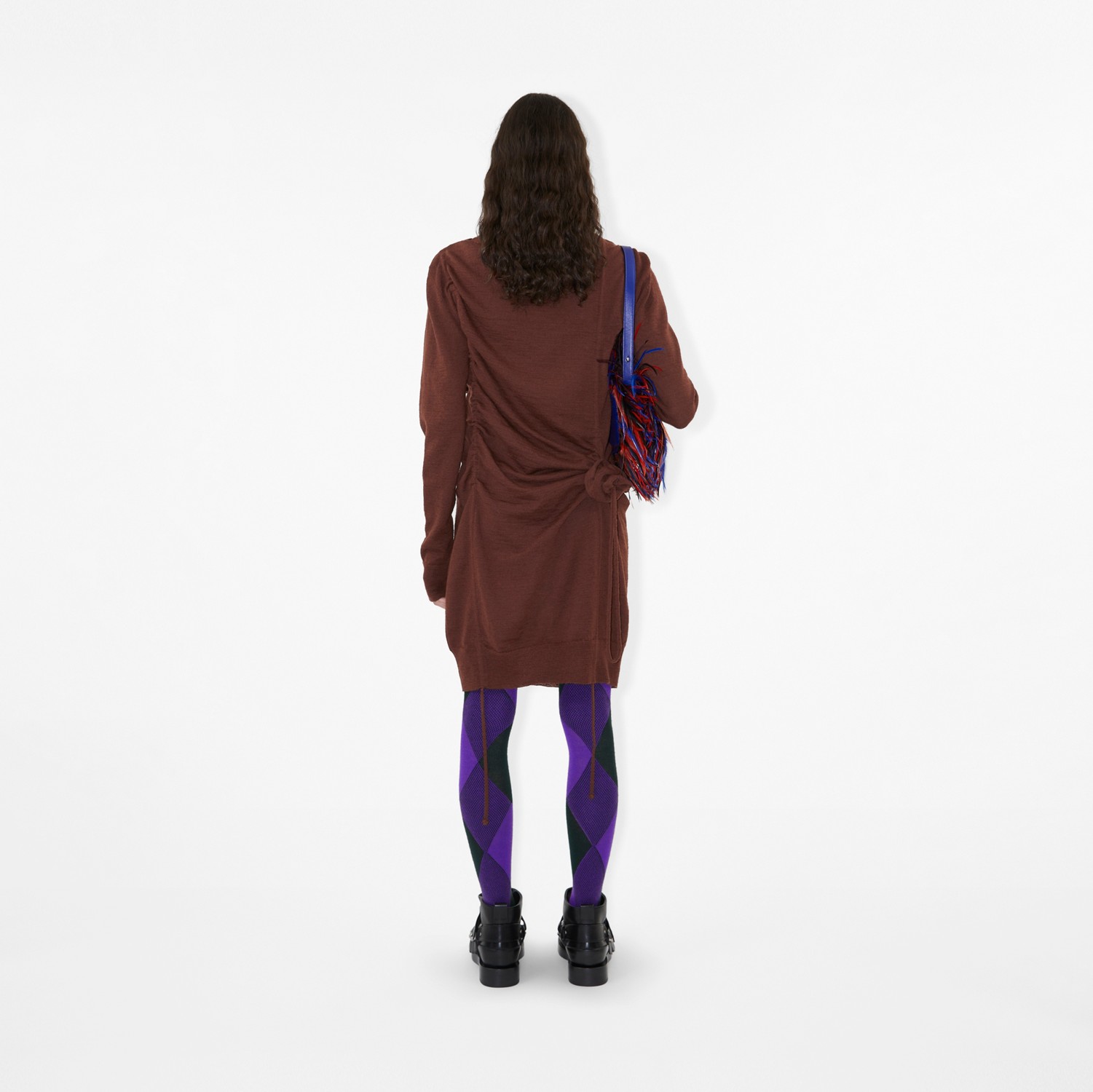 Vestido estilo suéter de lã com estampa Rose (Treacle) - Mulheres | Burberry® oficial