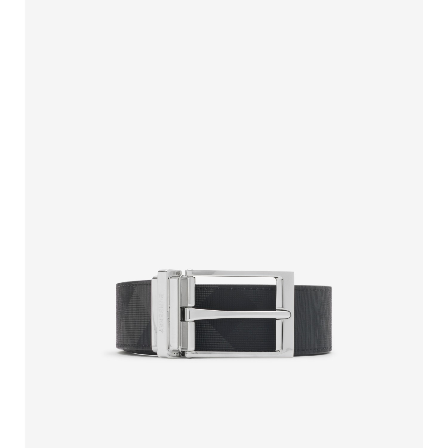 Check and Leather Reversible Belt