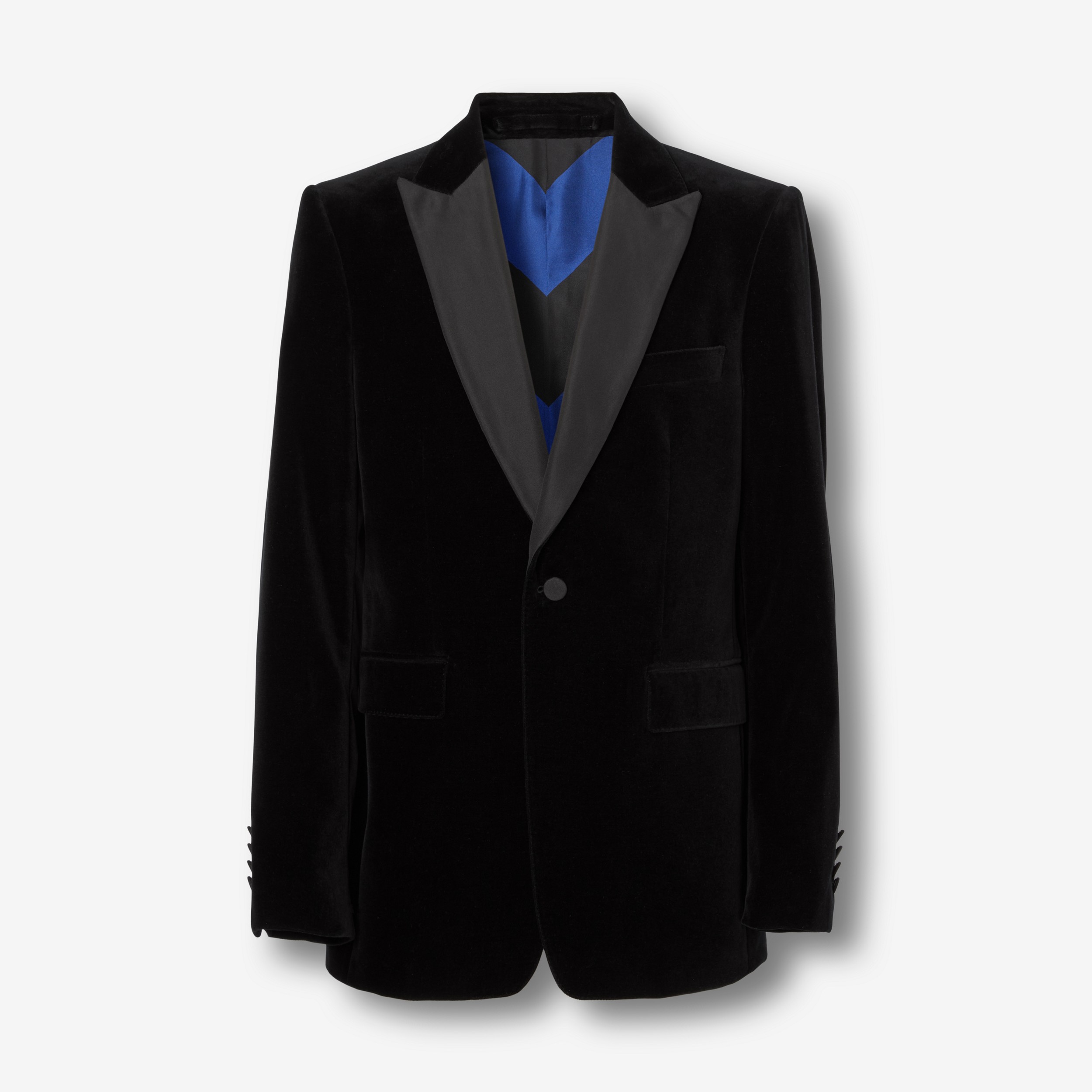 English Fit Cotton Velvet Tuxedo Jacket – Exclusive Capsule Collection in Black - Men | Burberry® Official - 1