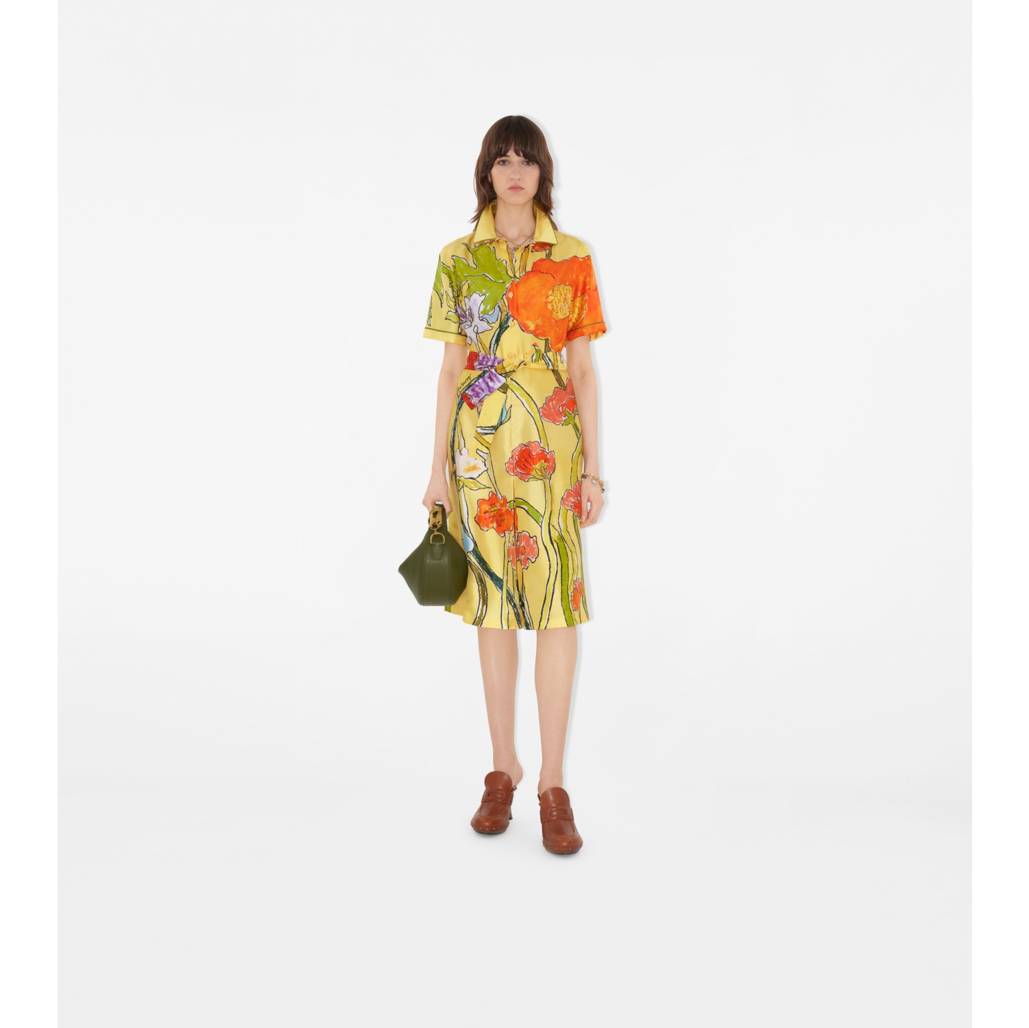 Highgrove Cascading Flowers Silk Shirt Dress