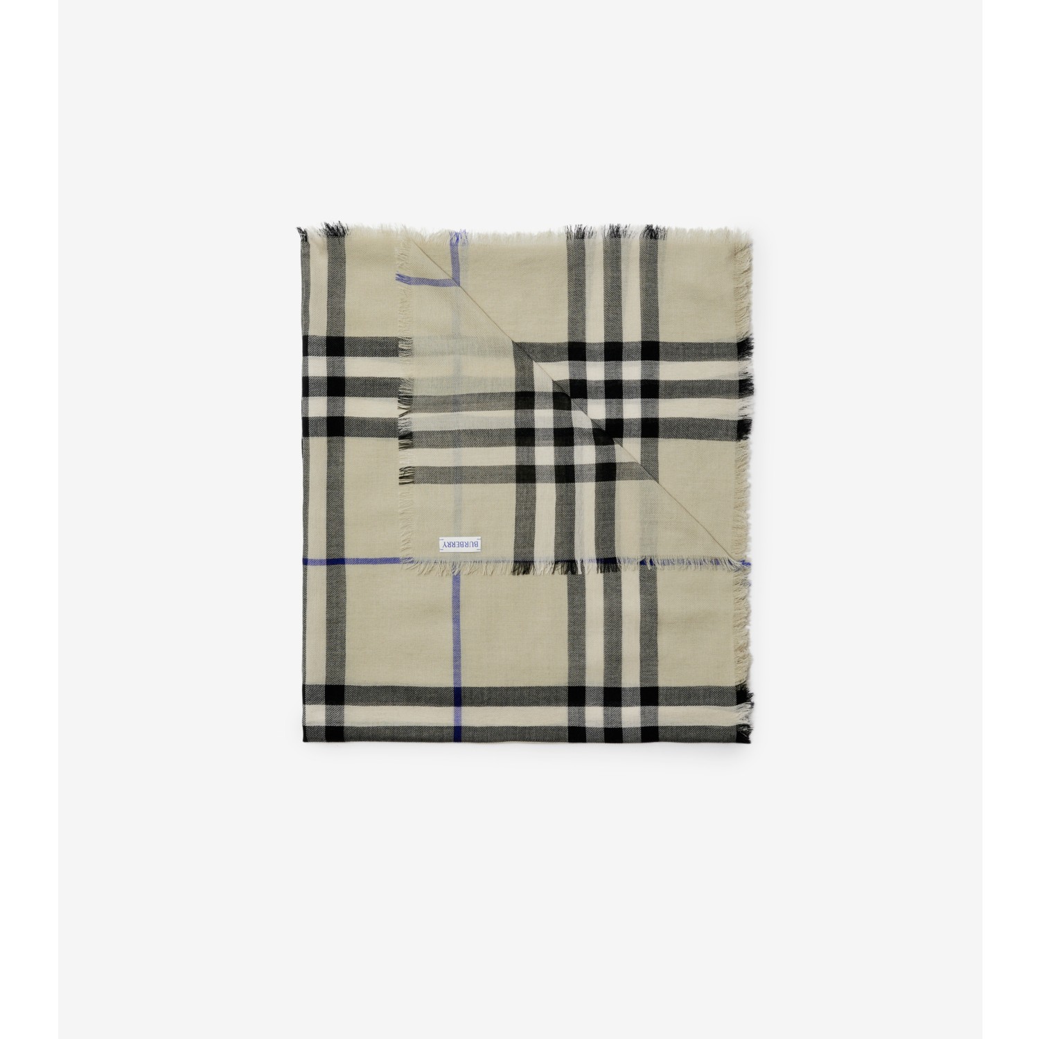 Check Wool Scarf in Lichen | Burberry® Official