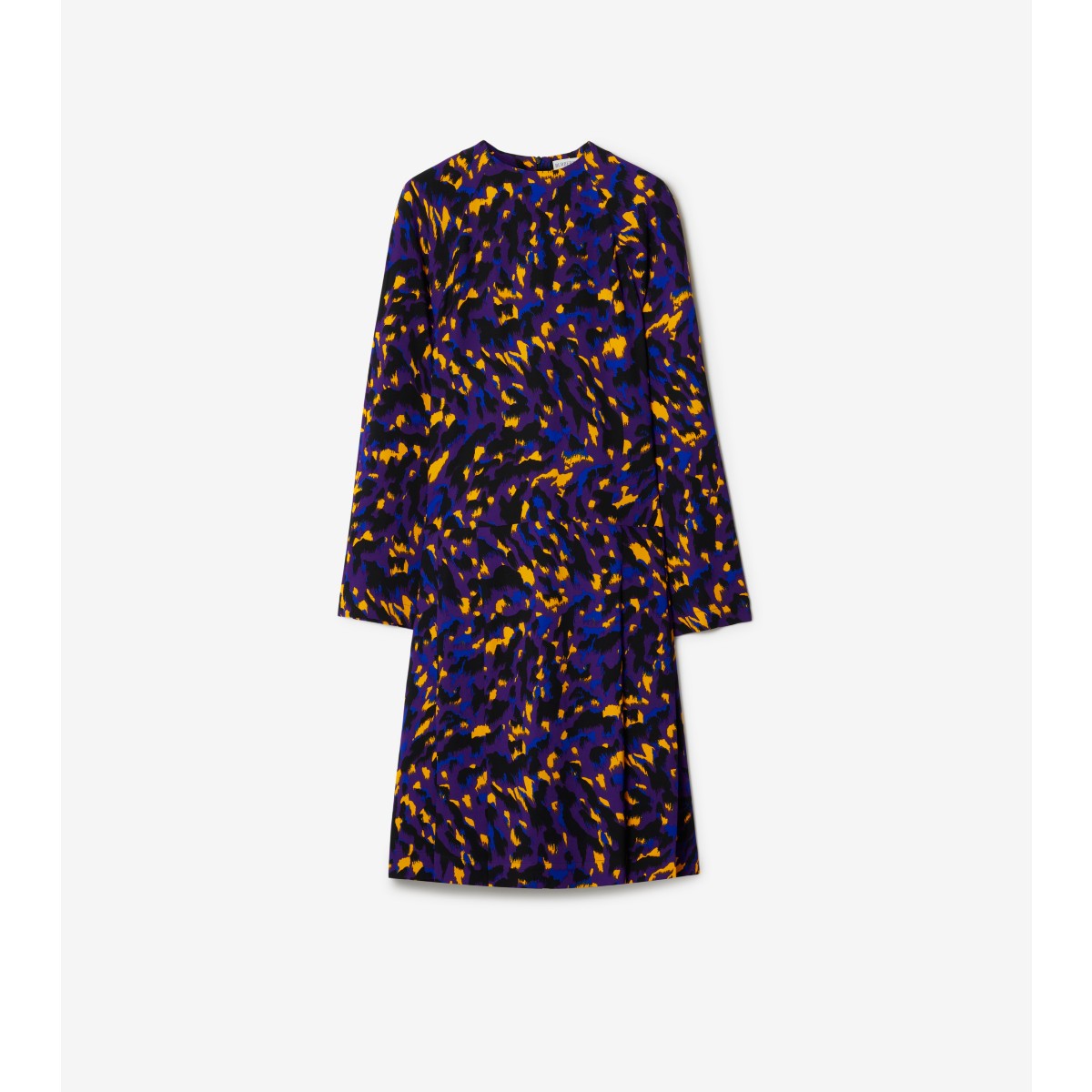 Shop Burberry Camouflage Cady Dress In Thistle