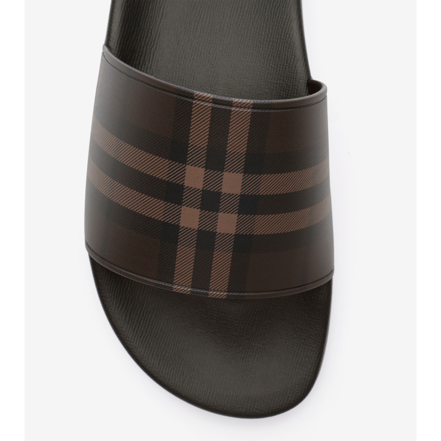 Check Slides in Dark brown - Men | Burberry® Official