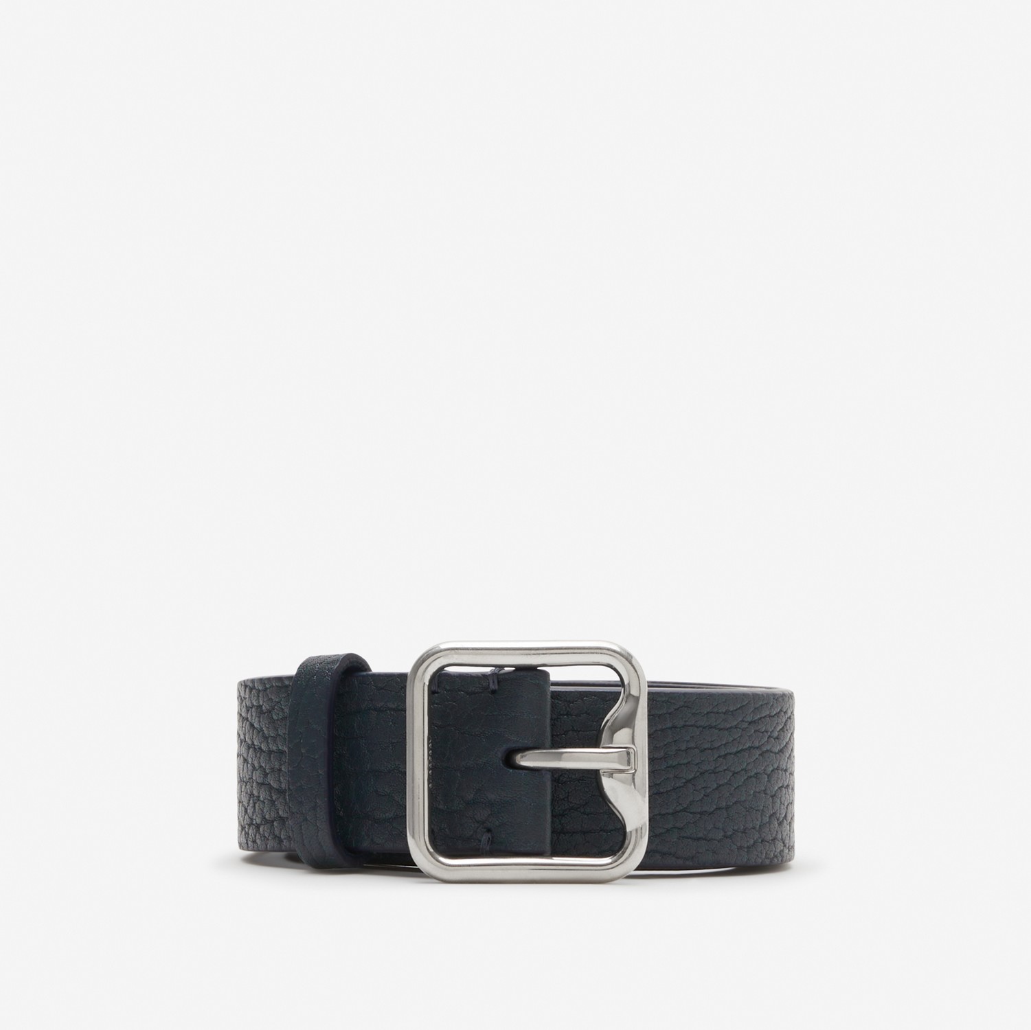 Leather B Buckle Belt in Lake - Men | Burberry® Official