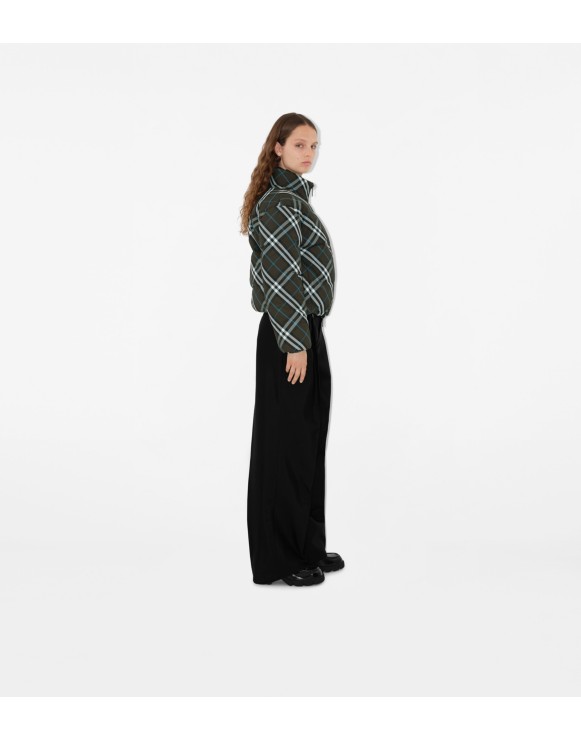 Reversible Check Nylon Puffer Jacket