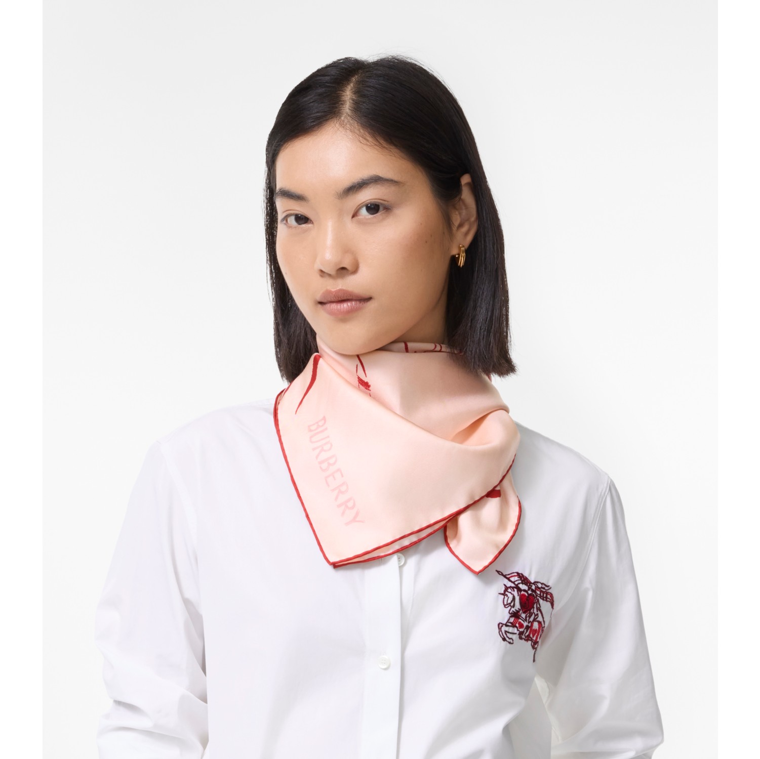 Heart Knight Silk Scarf in Compact pink | Burberry® Official