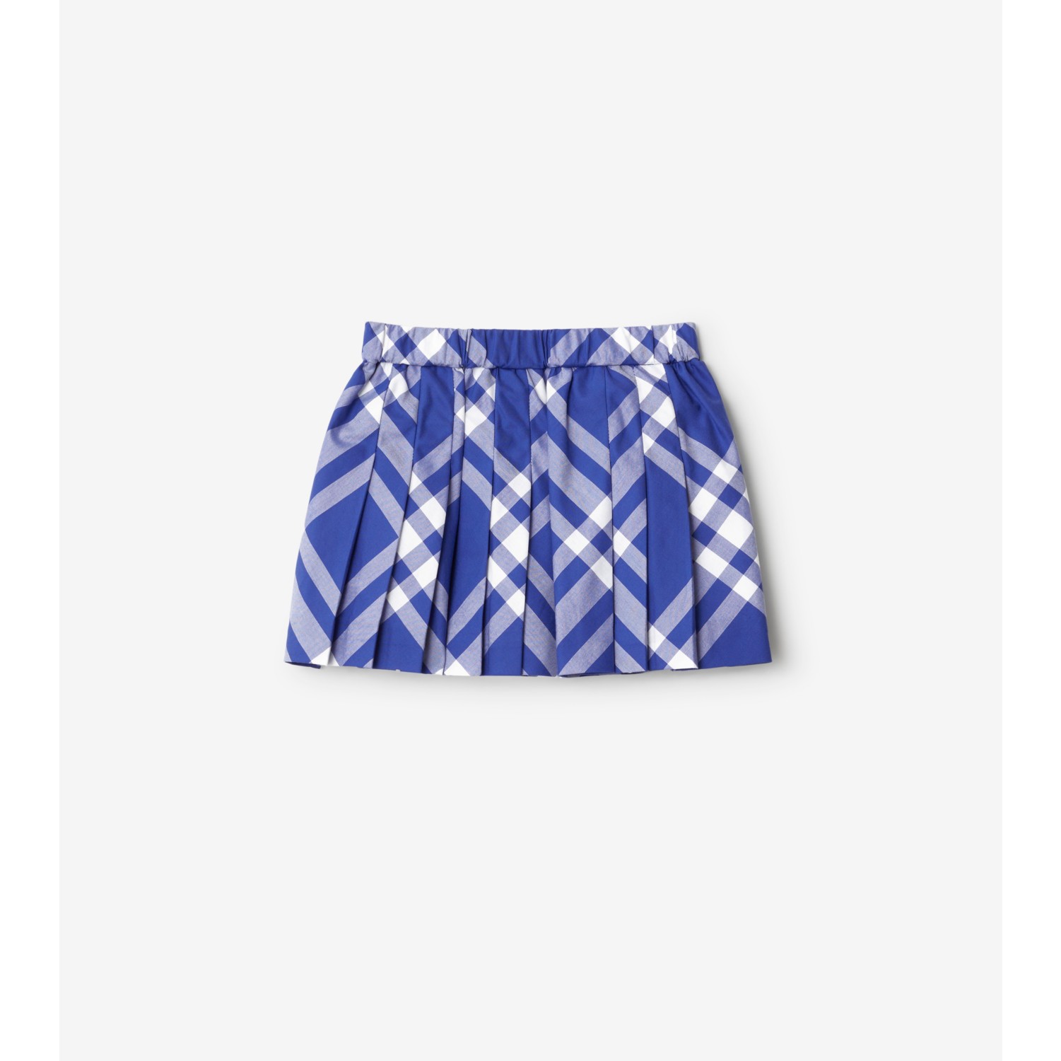 Pleated Check Cotton Skirt