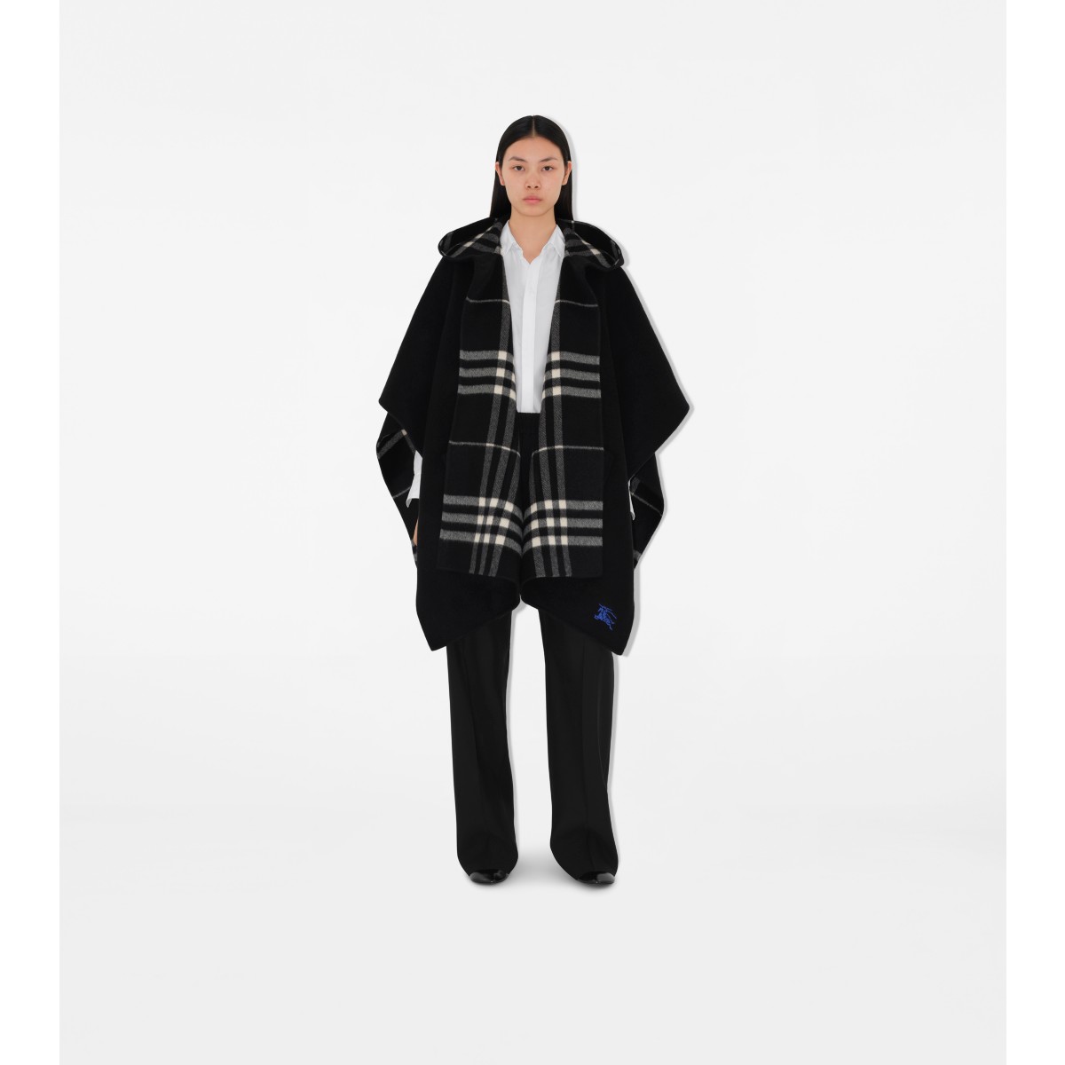  Check Reversible Cashmere Cape