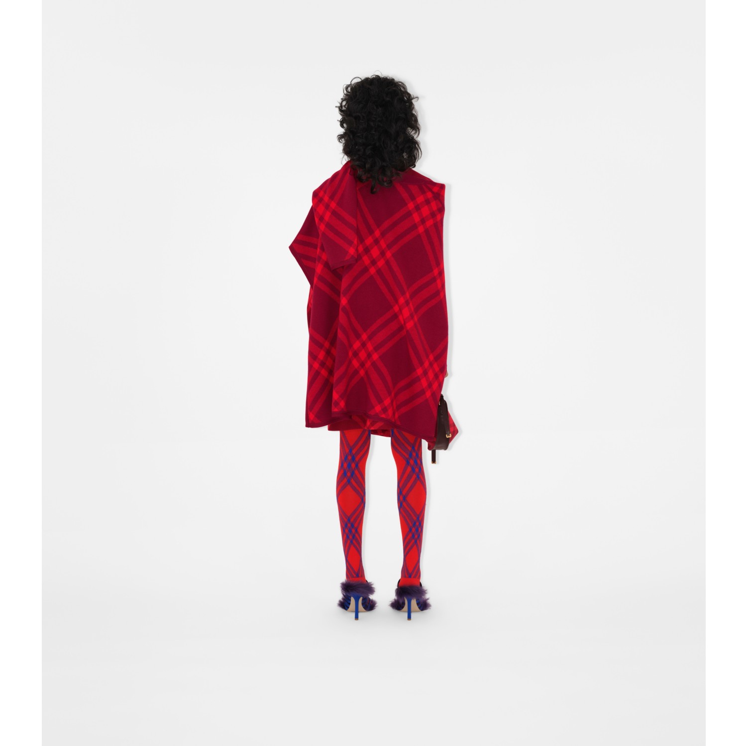 Check Wool Cape in Ripple/pillar | Burberry® Official