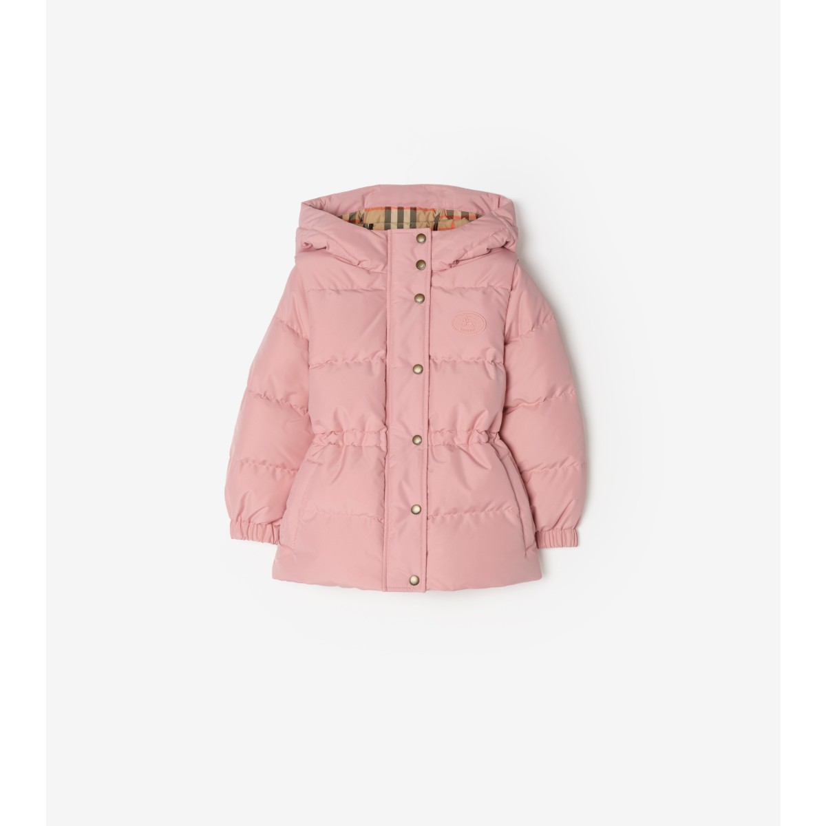  Check Detachable Sleeve Puffer Jacket