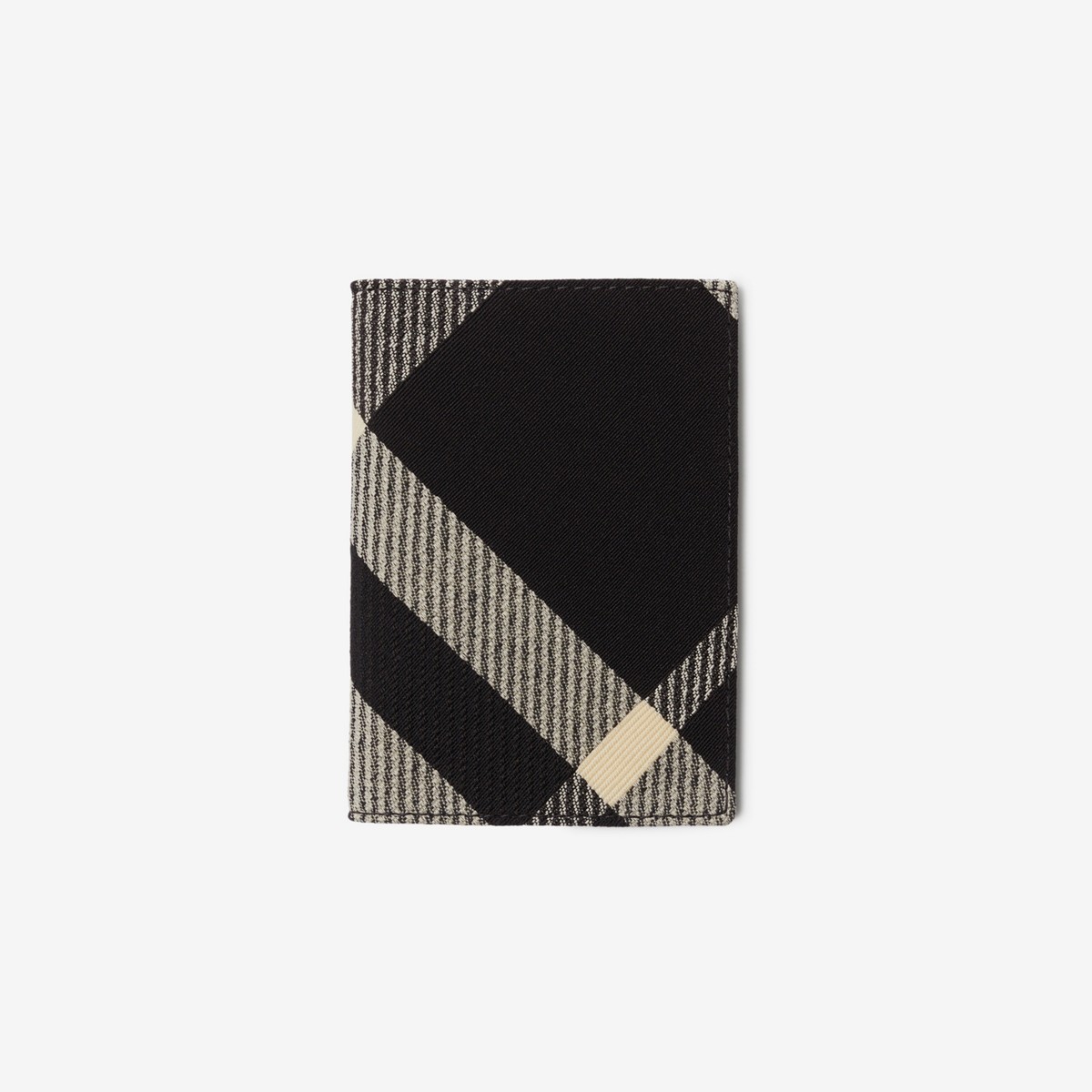 Burberry Check Folding Card Case In Black