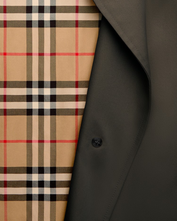 Mid-length Tropical Gabardine Camden Car Coat in Graphite grey